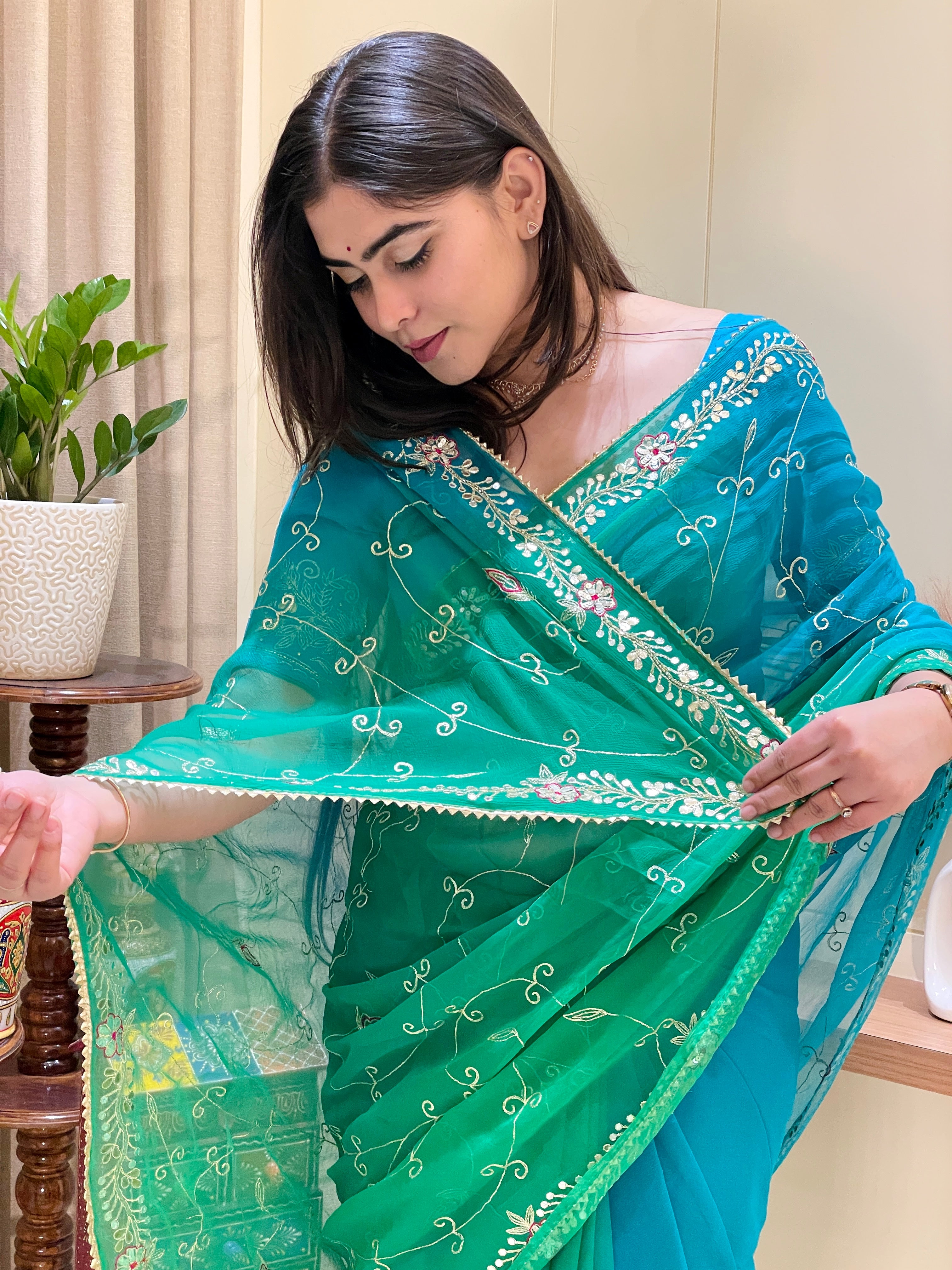 Malavika Chiffon Jaal Saree