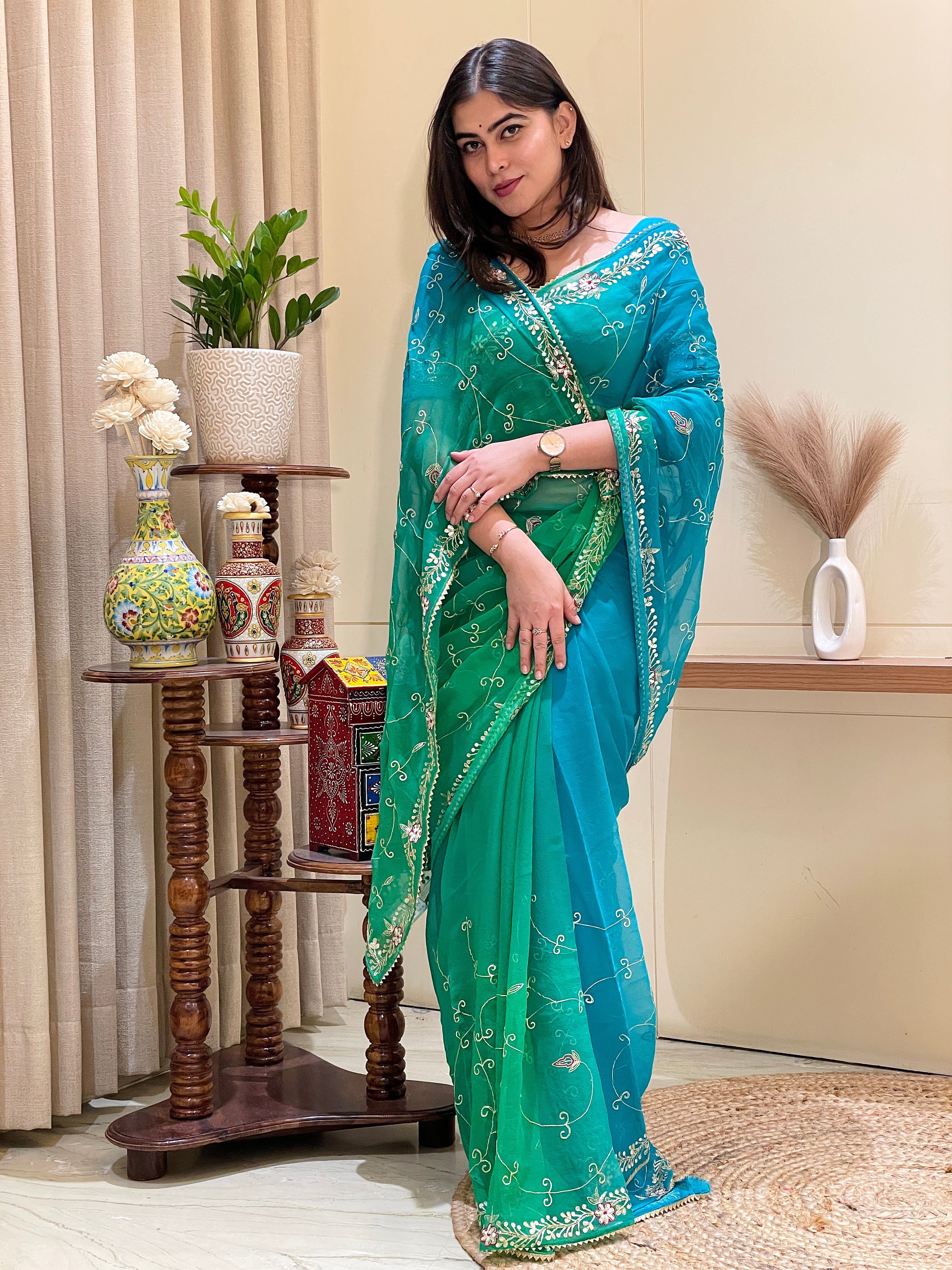 Malavika Chiffon Jaal Saree