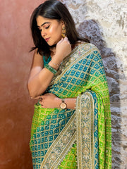 Rangbai Khadi Georgette Saree