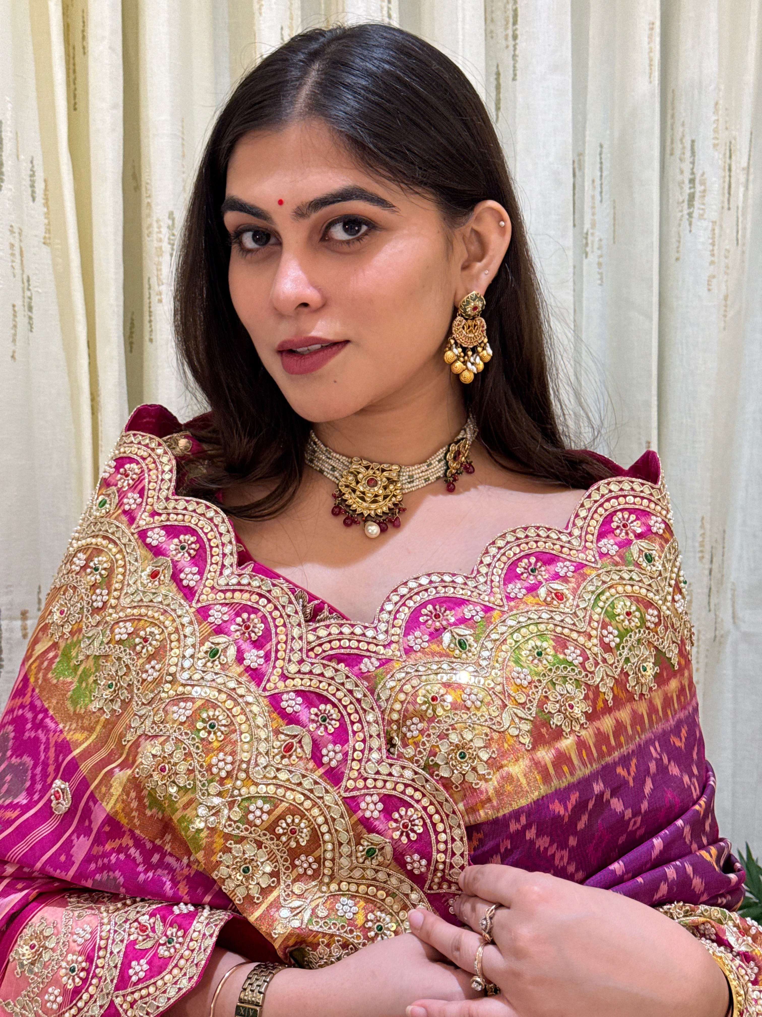 Advika Purple Patola Silk Saree