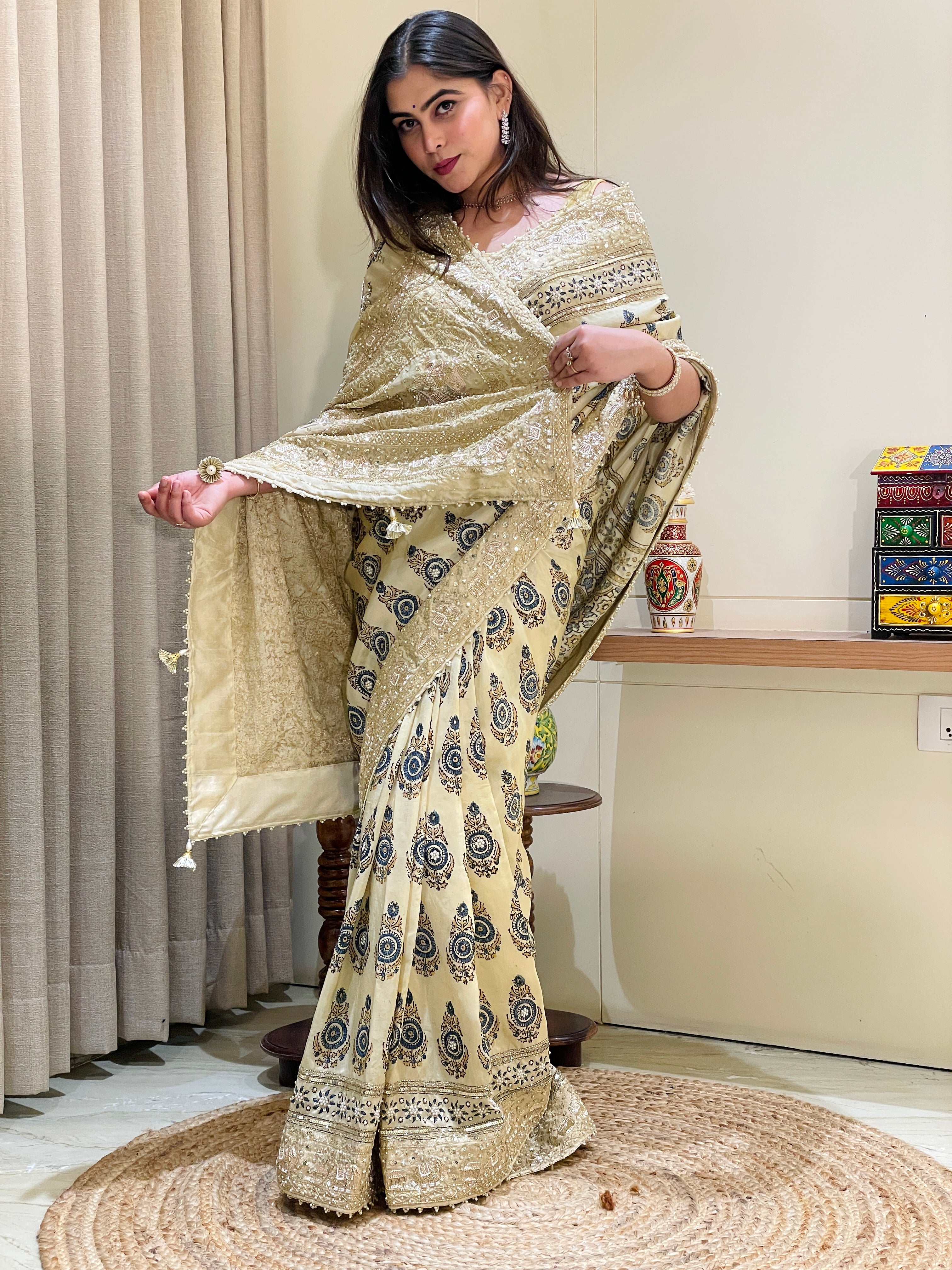 Yamini Rajasi Ajrakh Saree