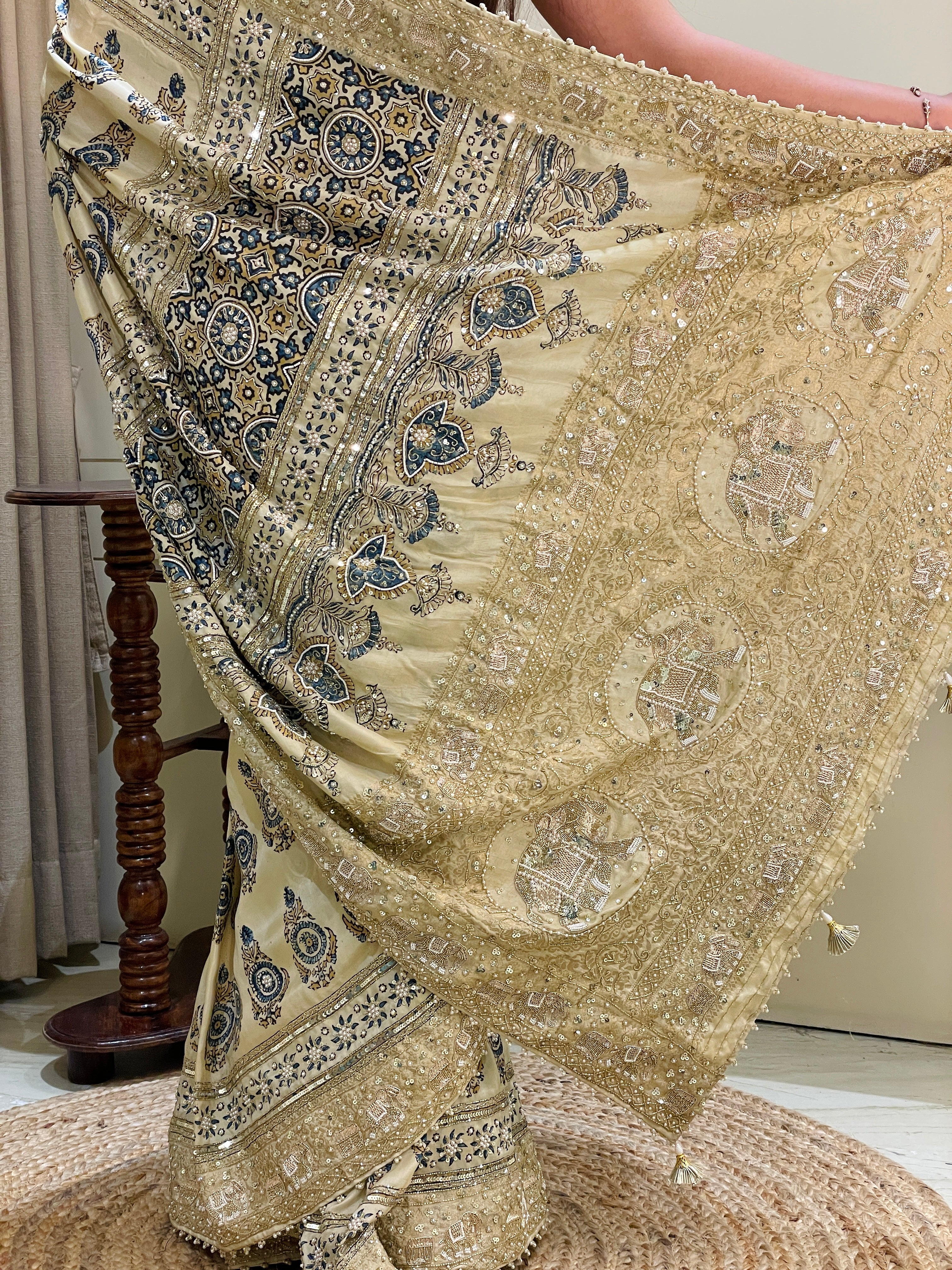 Yamini Rajasi Ajrakh Saree