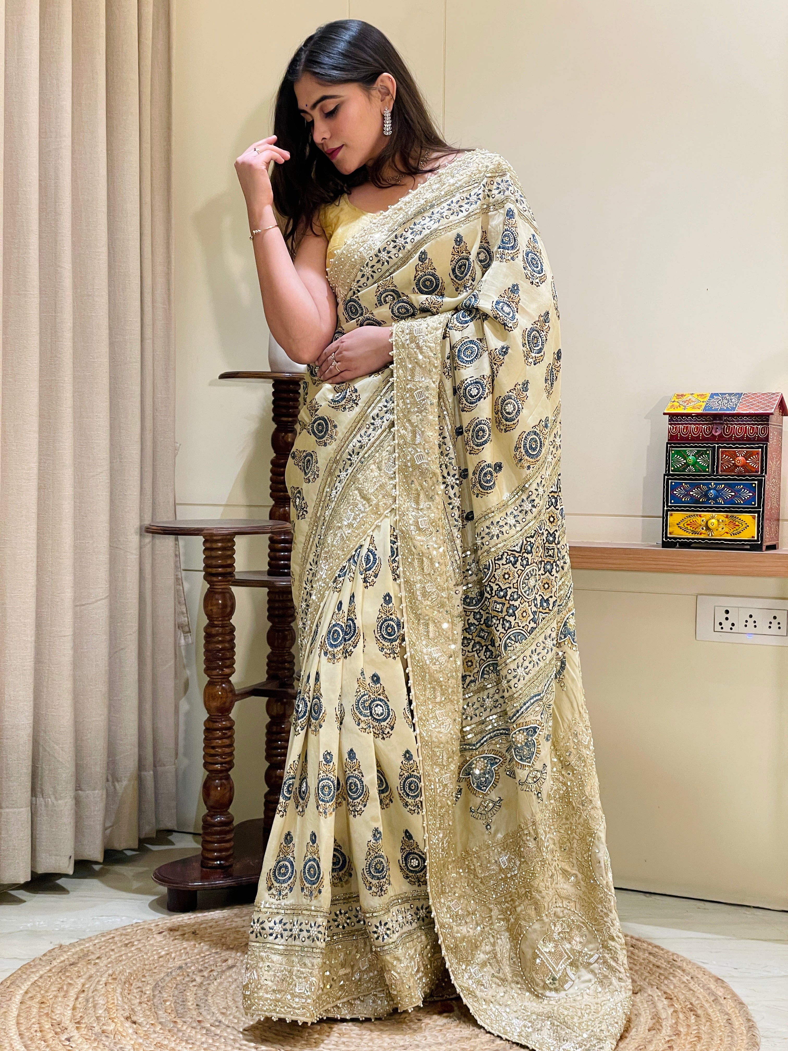 Yamini Rajasi Ajrakh Saree