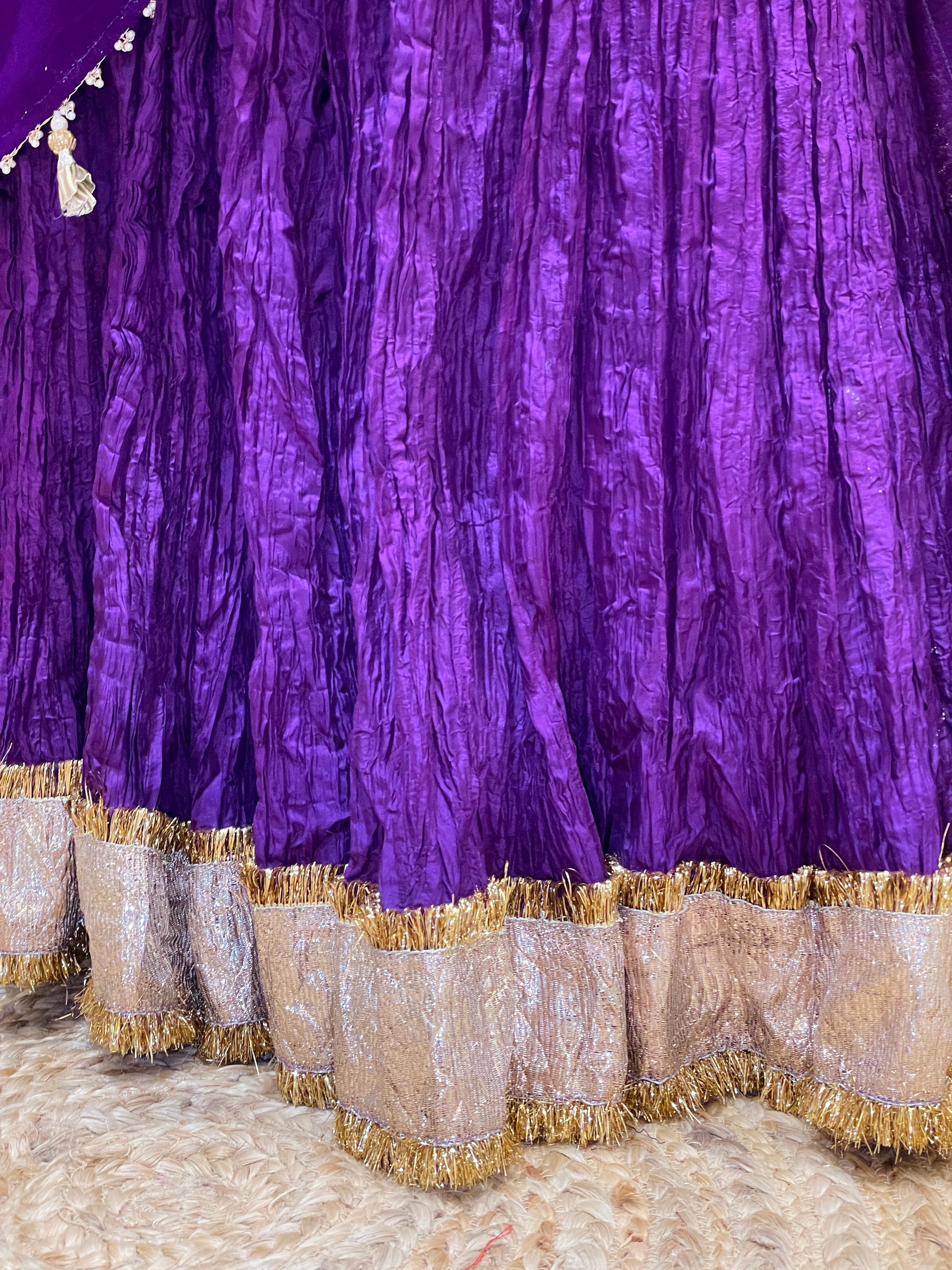 Maharani Noor Royal Purple Bandhani Dupatta Lehenga