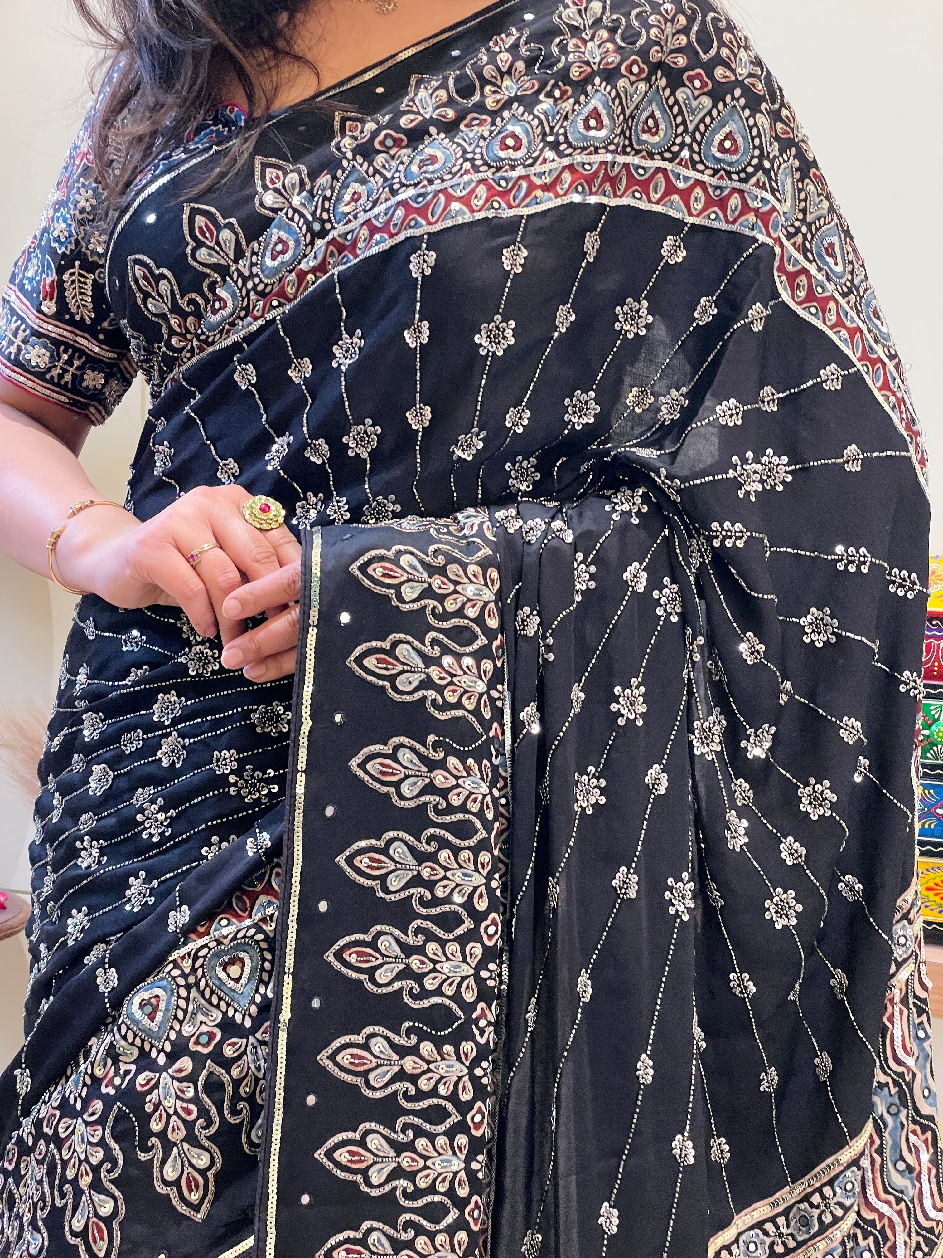 Advika Rajasi Ajrakh Saree