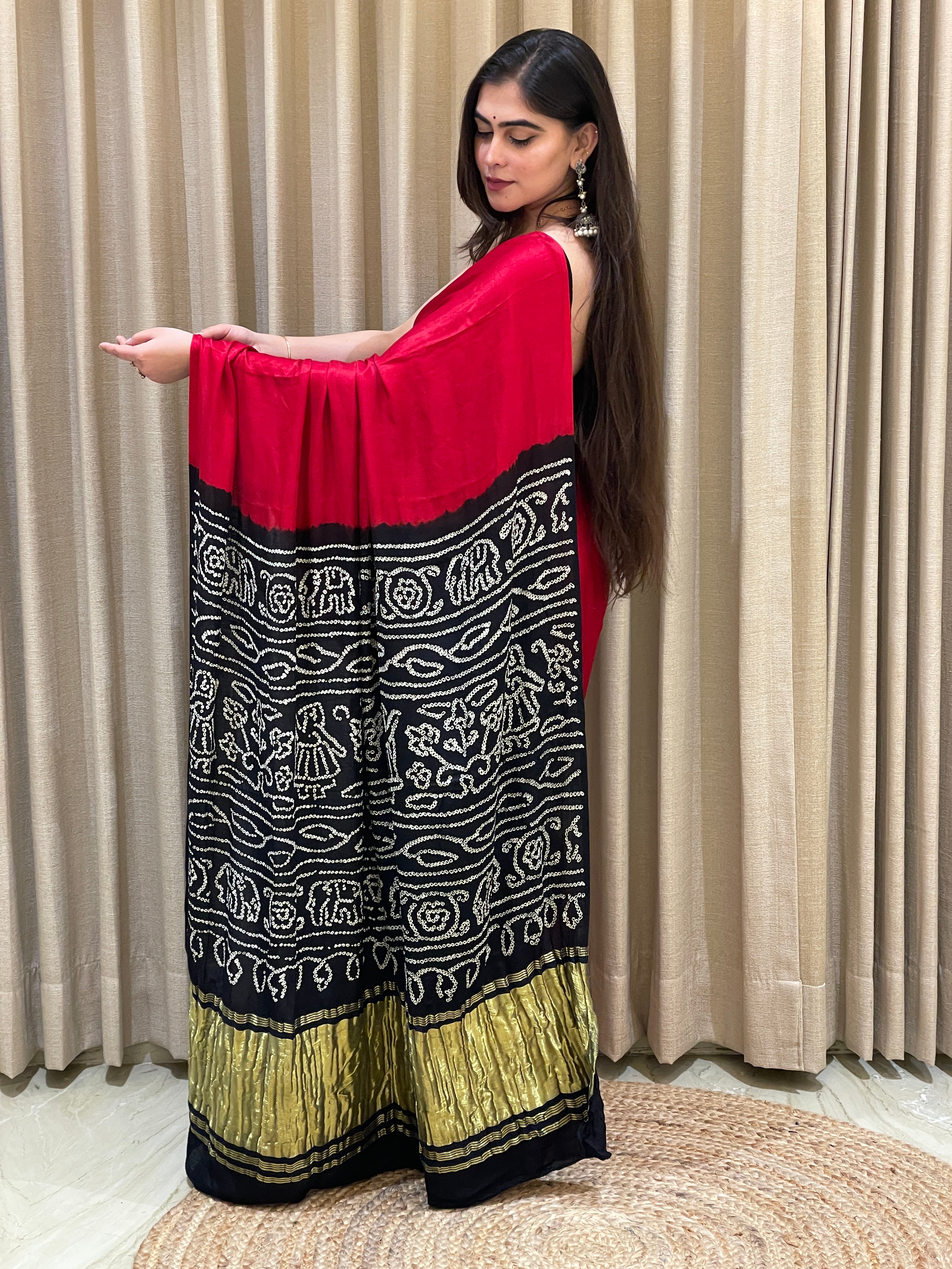 Aarohi Rai Bandhani Gajji Silk Saree