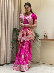 Vrinda Pink Bandhani Saree