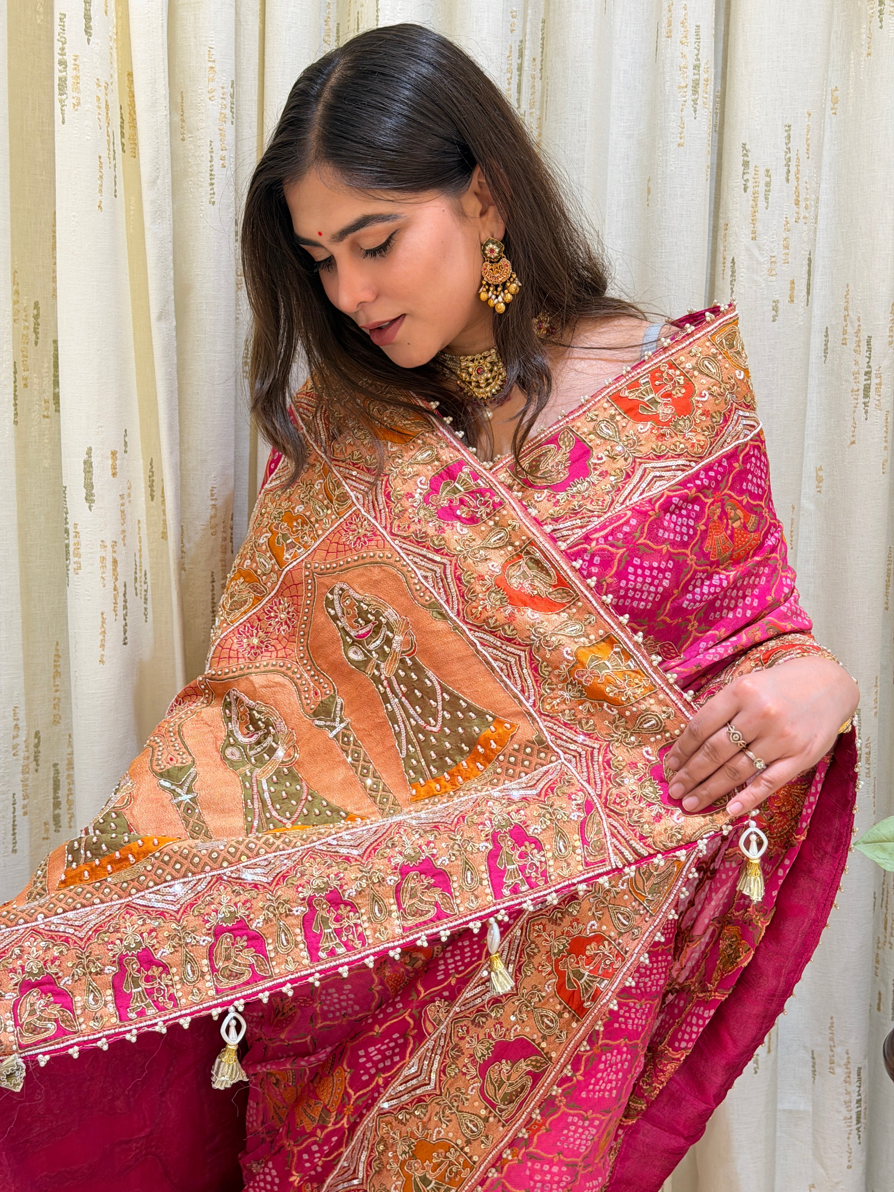 Mishti Pure Kadva Zari Khadi Georgette Saree
