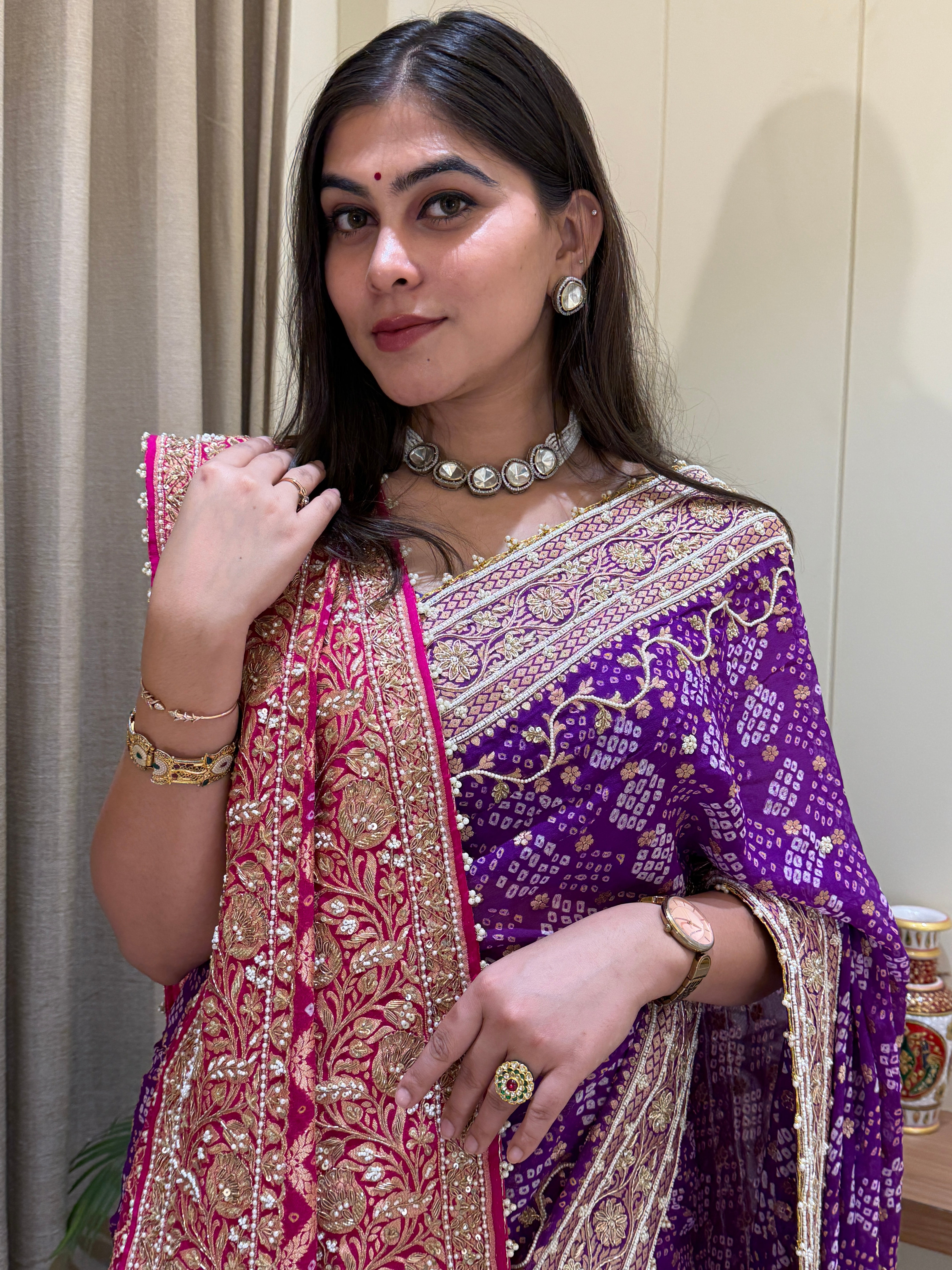 Ojasvi Bandhani Saree