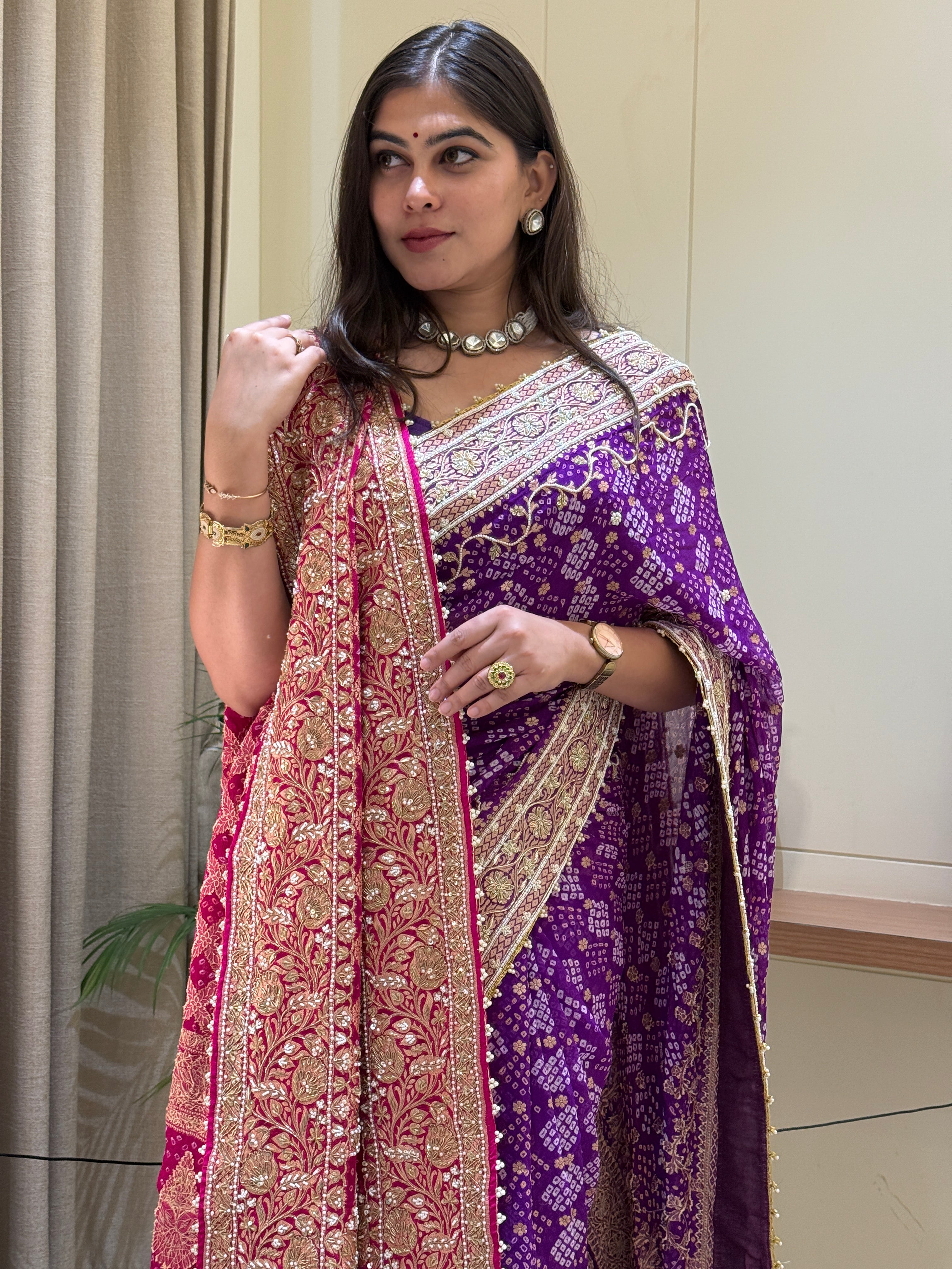 Ojasvi Bandhani Saree