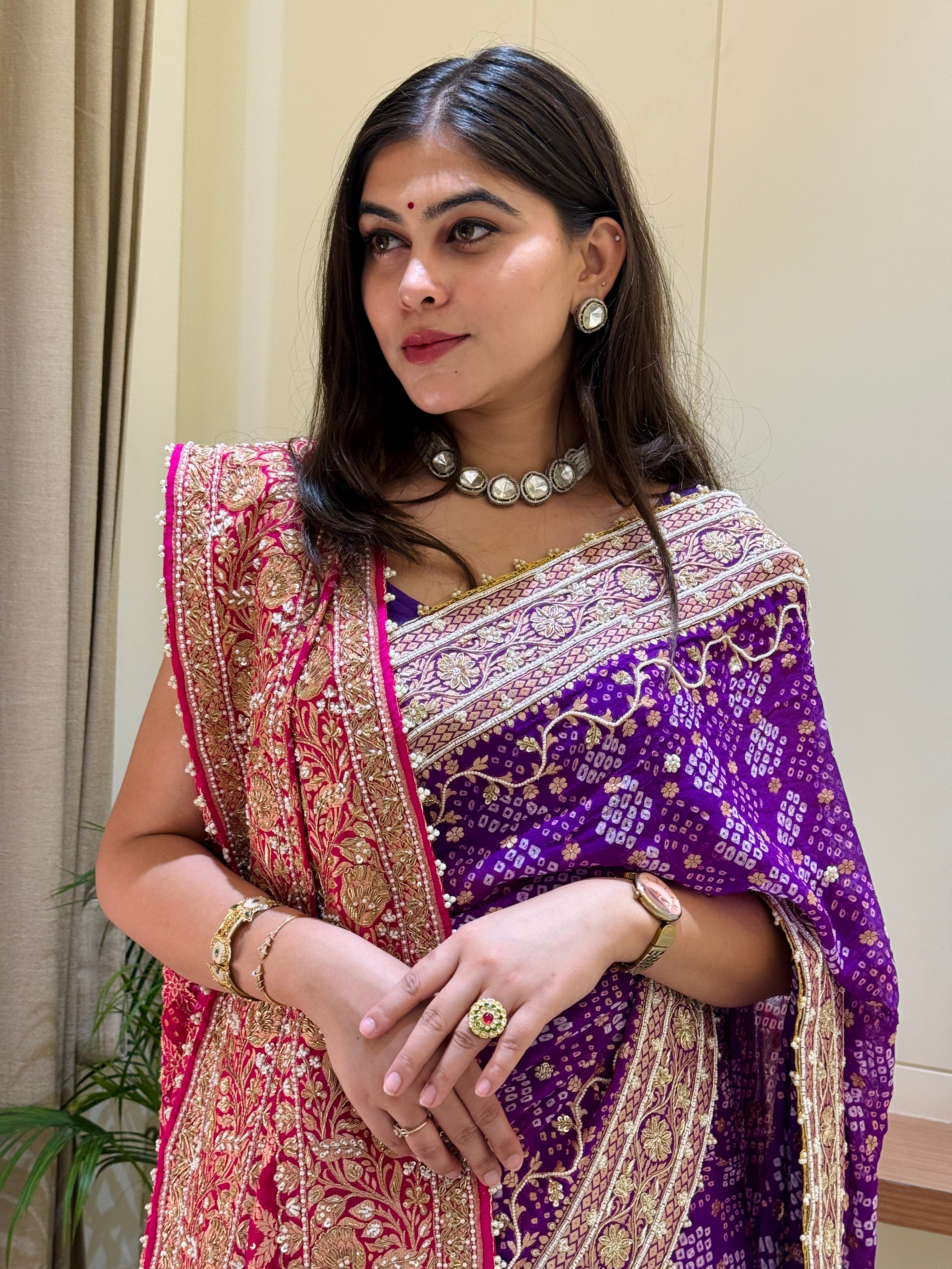 Ojasvi Bandhani Saree