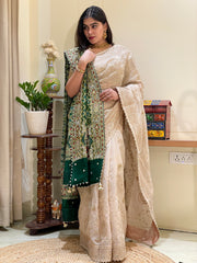 Rimjhim White Tissue Organza Saree
