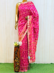 Ananya Rani Pink Traditional Patola Silk Saree