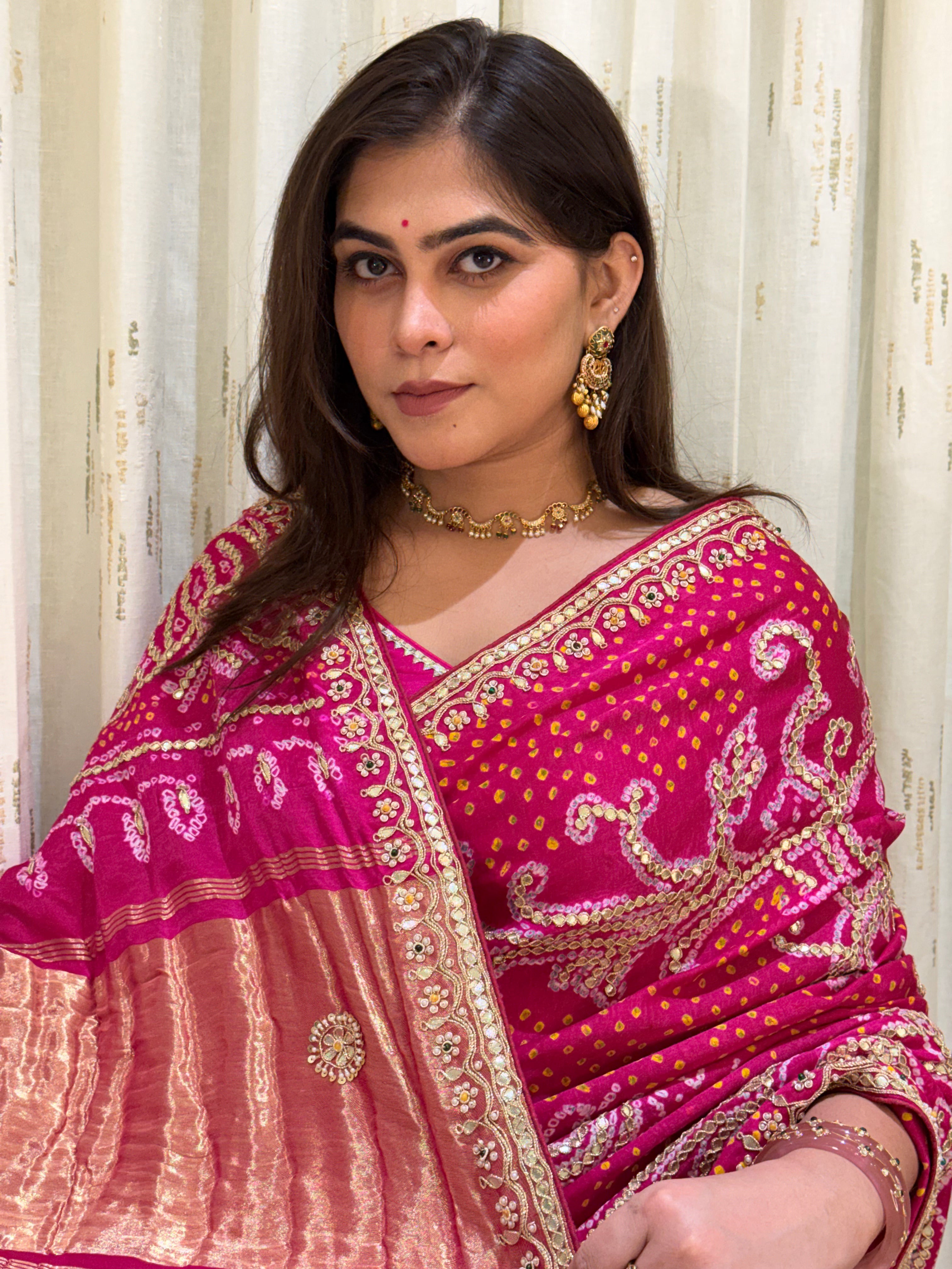 Iraani Bandhani Gajji Silk Saree