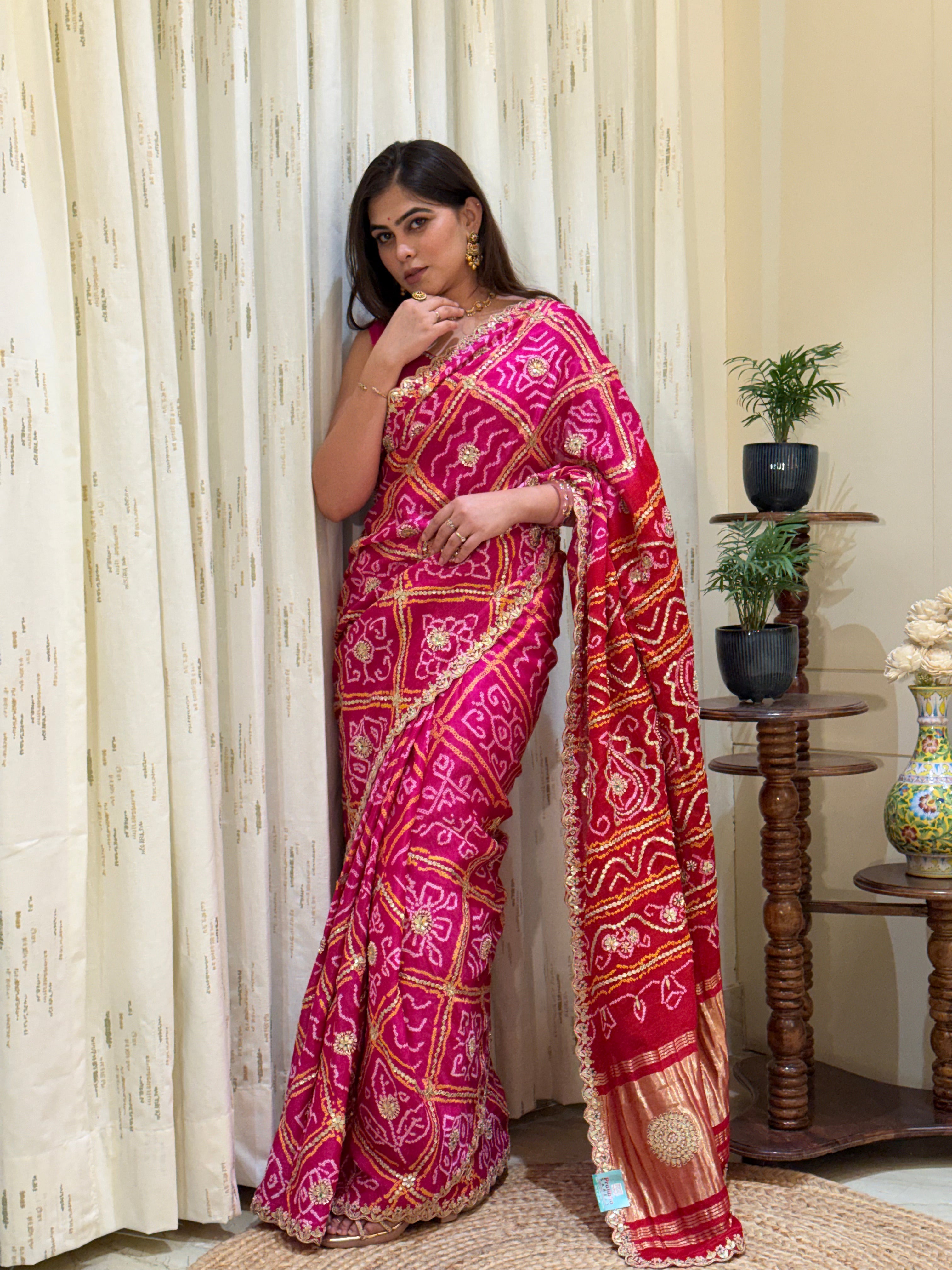 Nishtha Bandhani Gajji Silk Saree