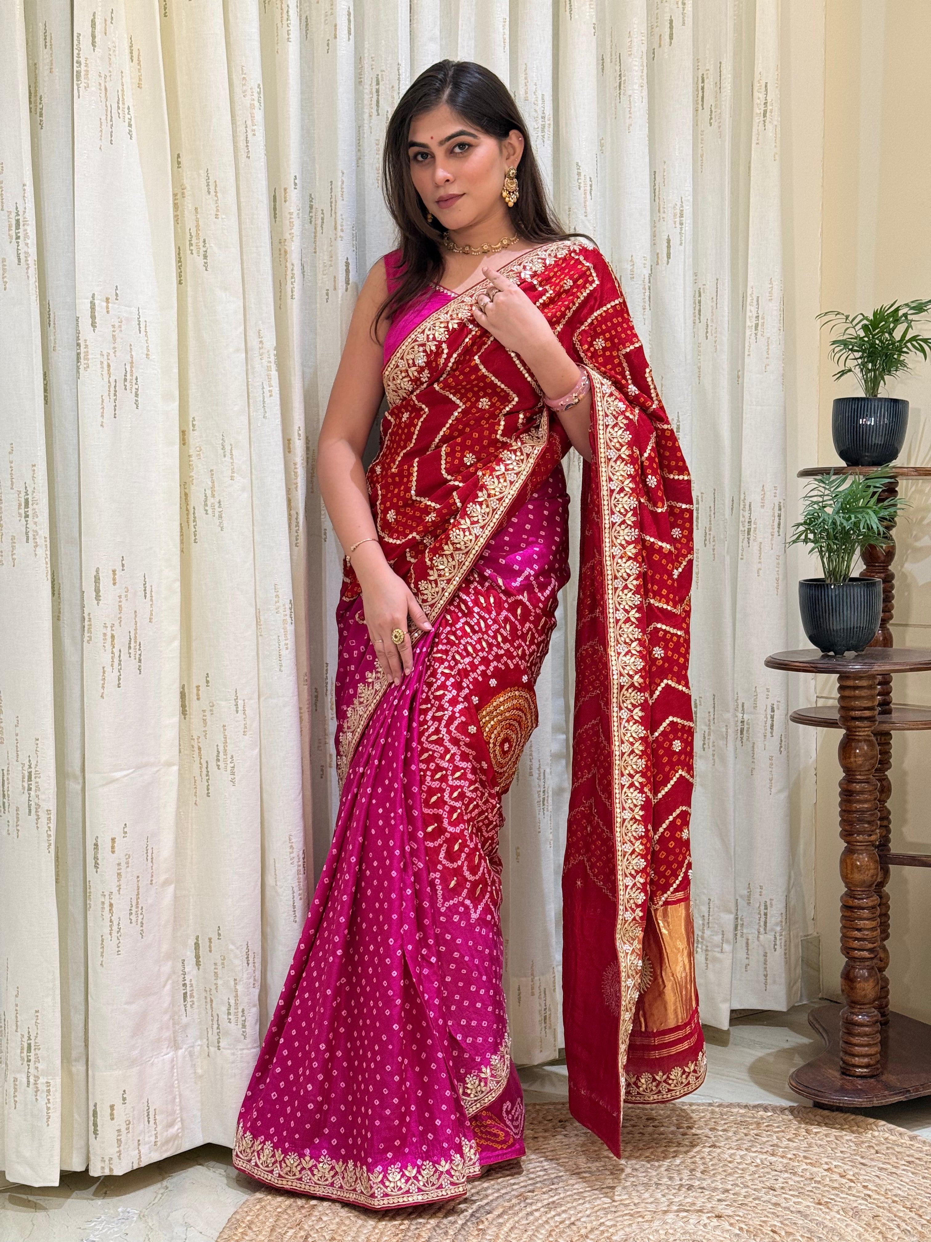 Vamika Bandhani Gajji Silk Saree