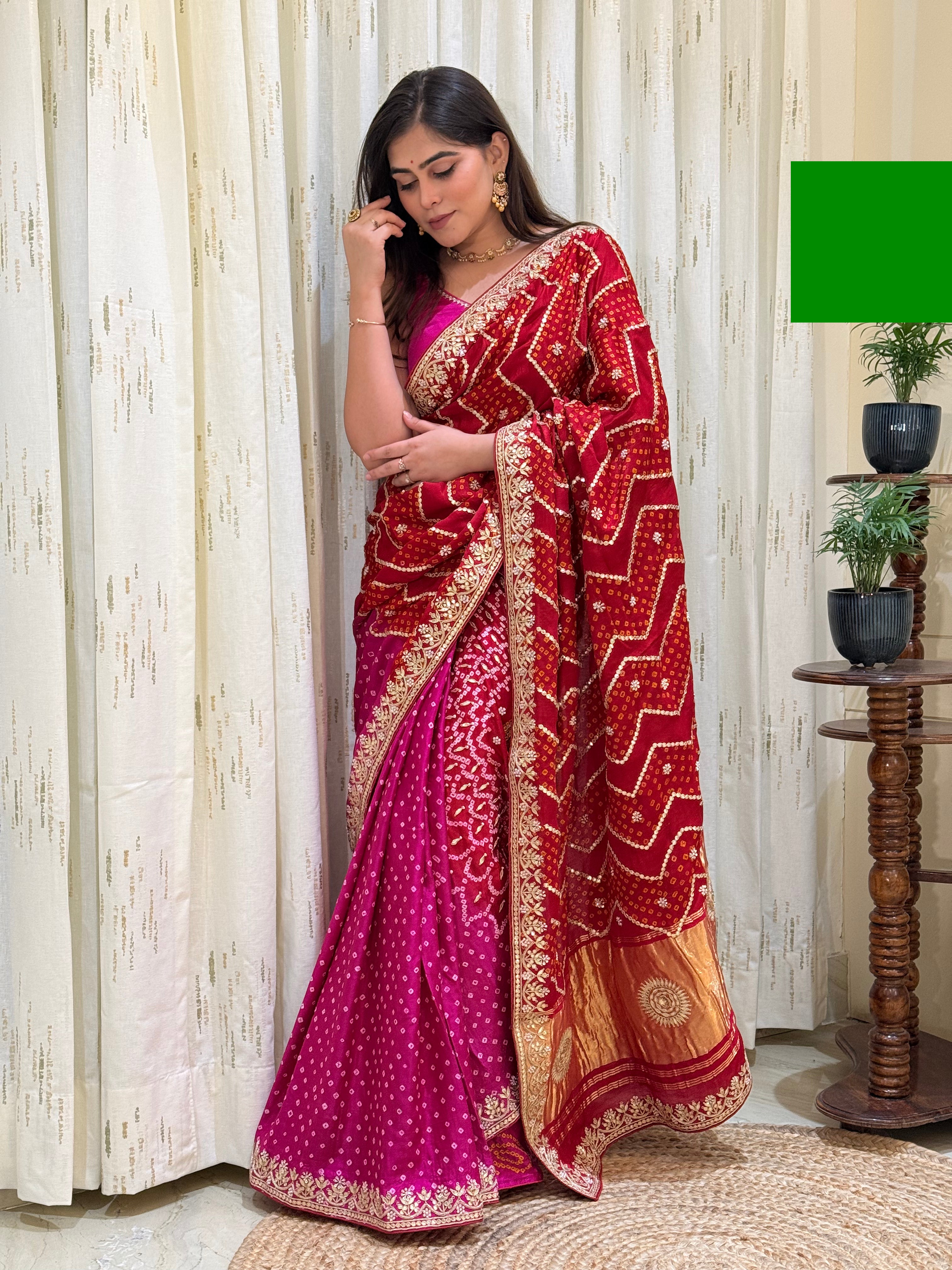Vamika Bandhani Gajji Silk Saree