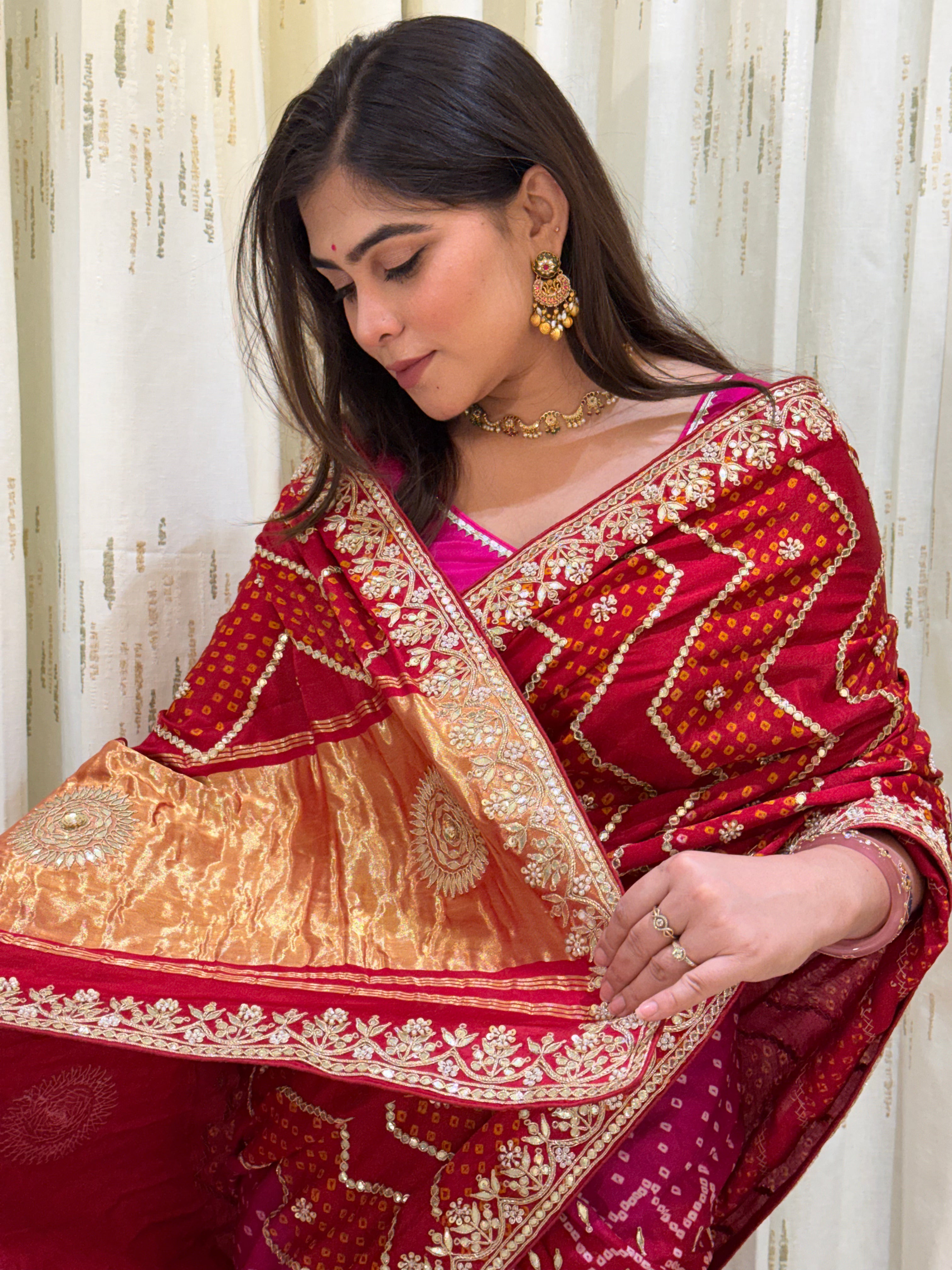 Vamika Bandhani Gajji Silk Saree