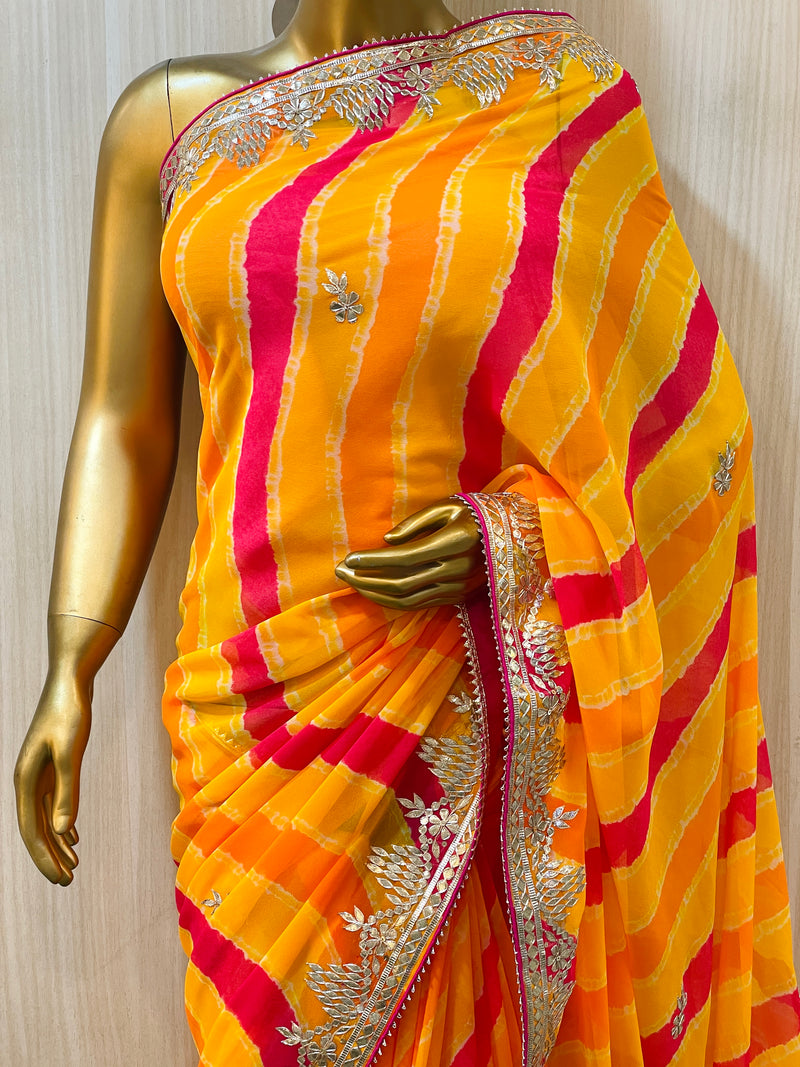 Kachan Leheriya Saree
