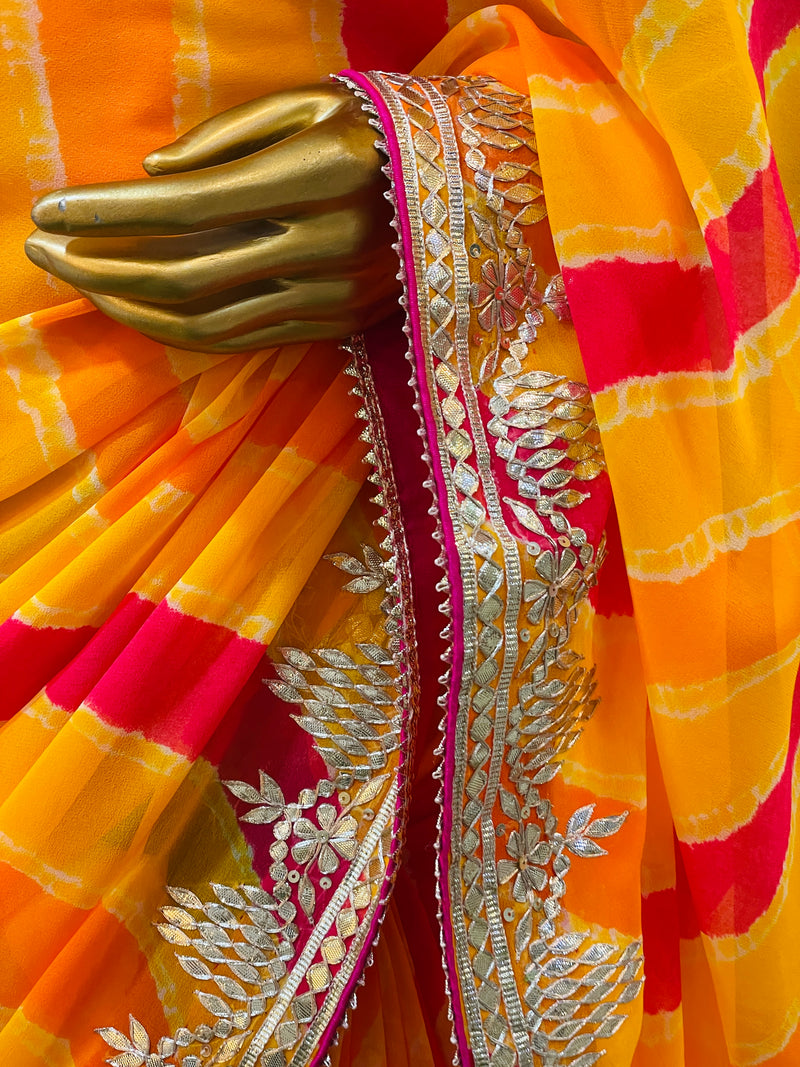 Kachan Leheriya Saree