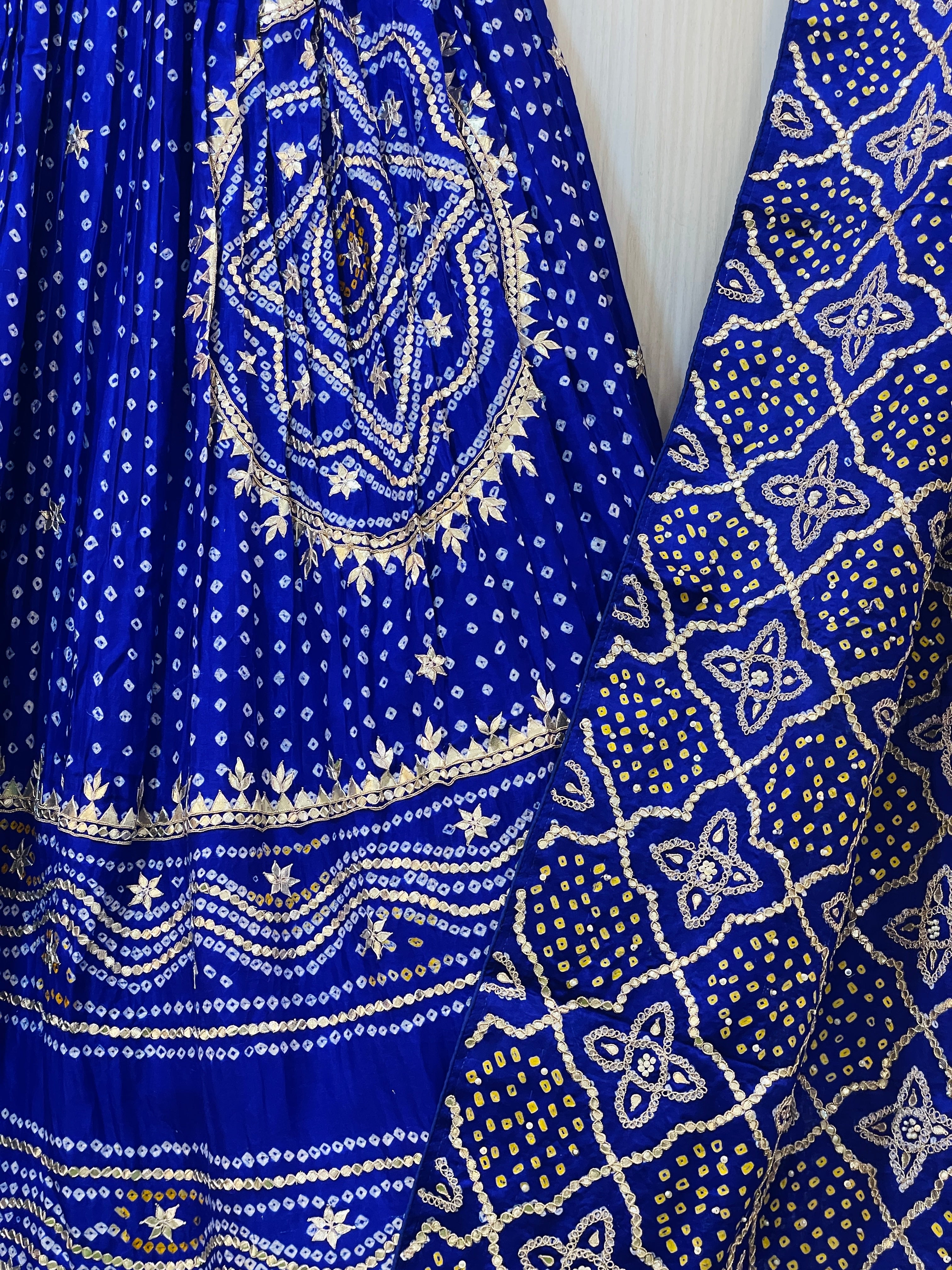 Enisha Gaji Bandhani Silk Lehenga