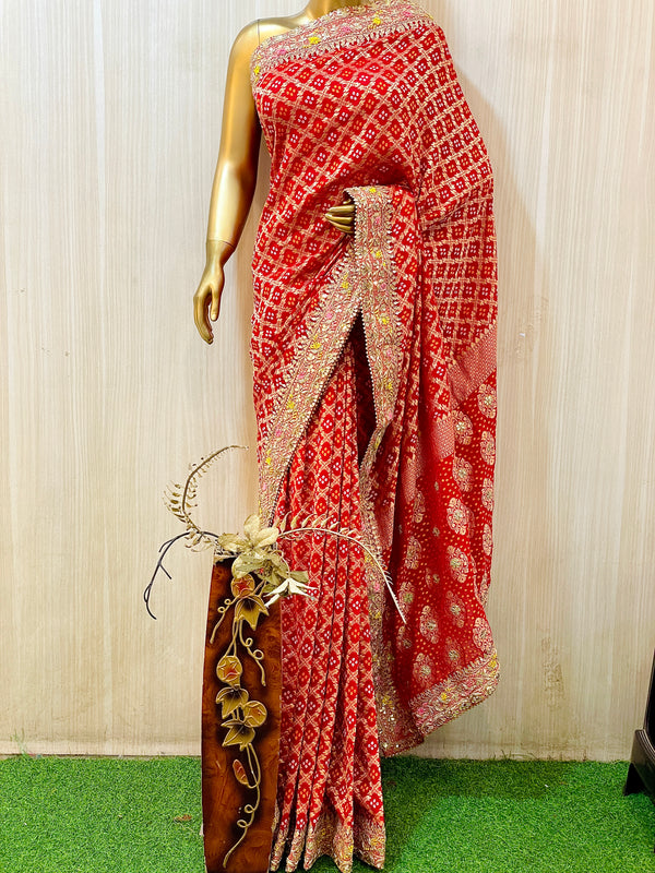 Prithvi Khadi Georgette Saree
