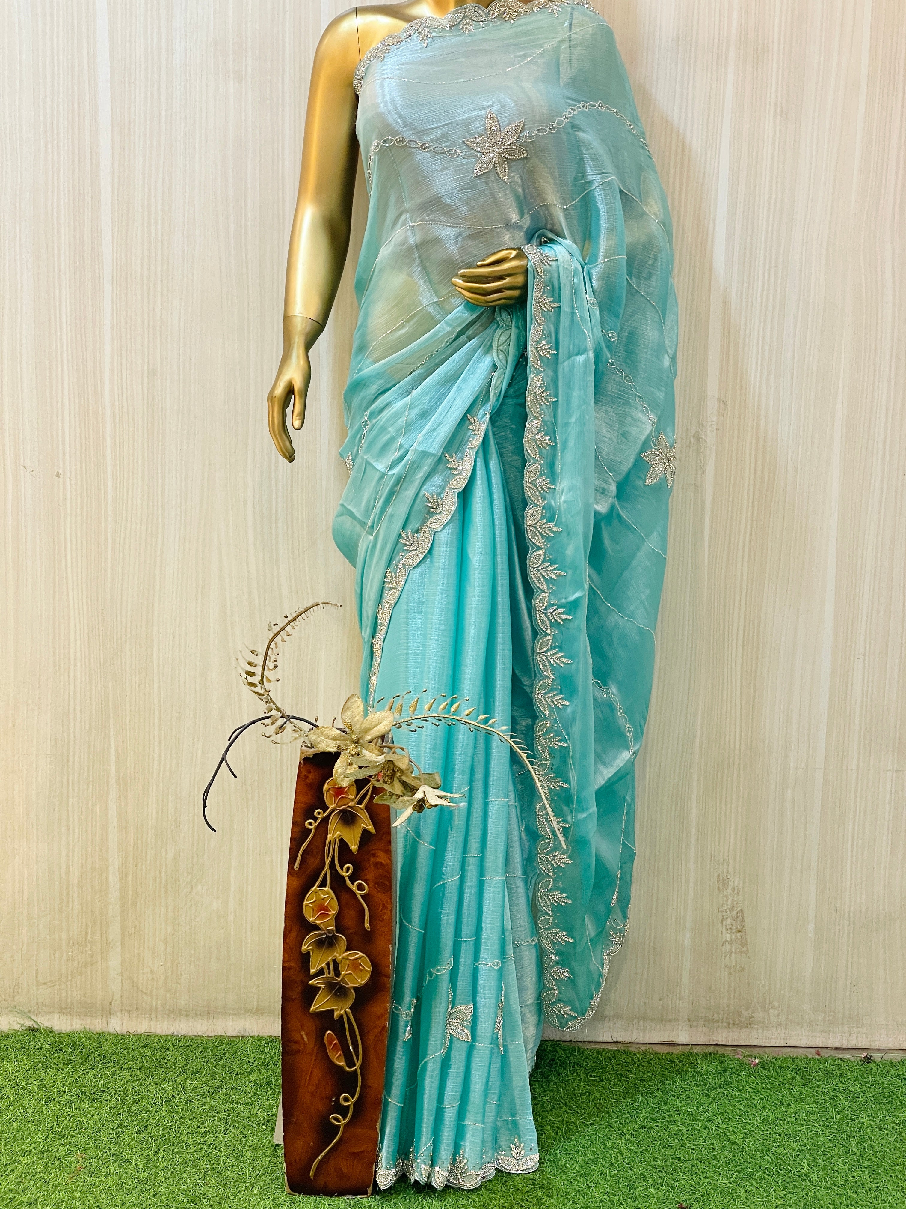 Diya Blue Chiffon Saree