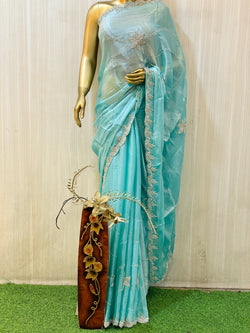 Diya Blue Chiffon Saree