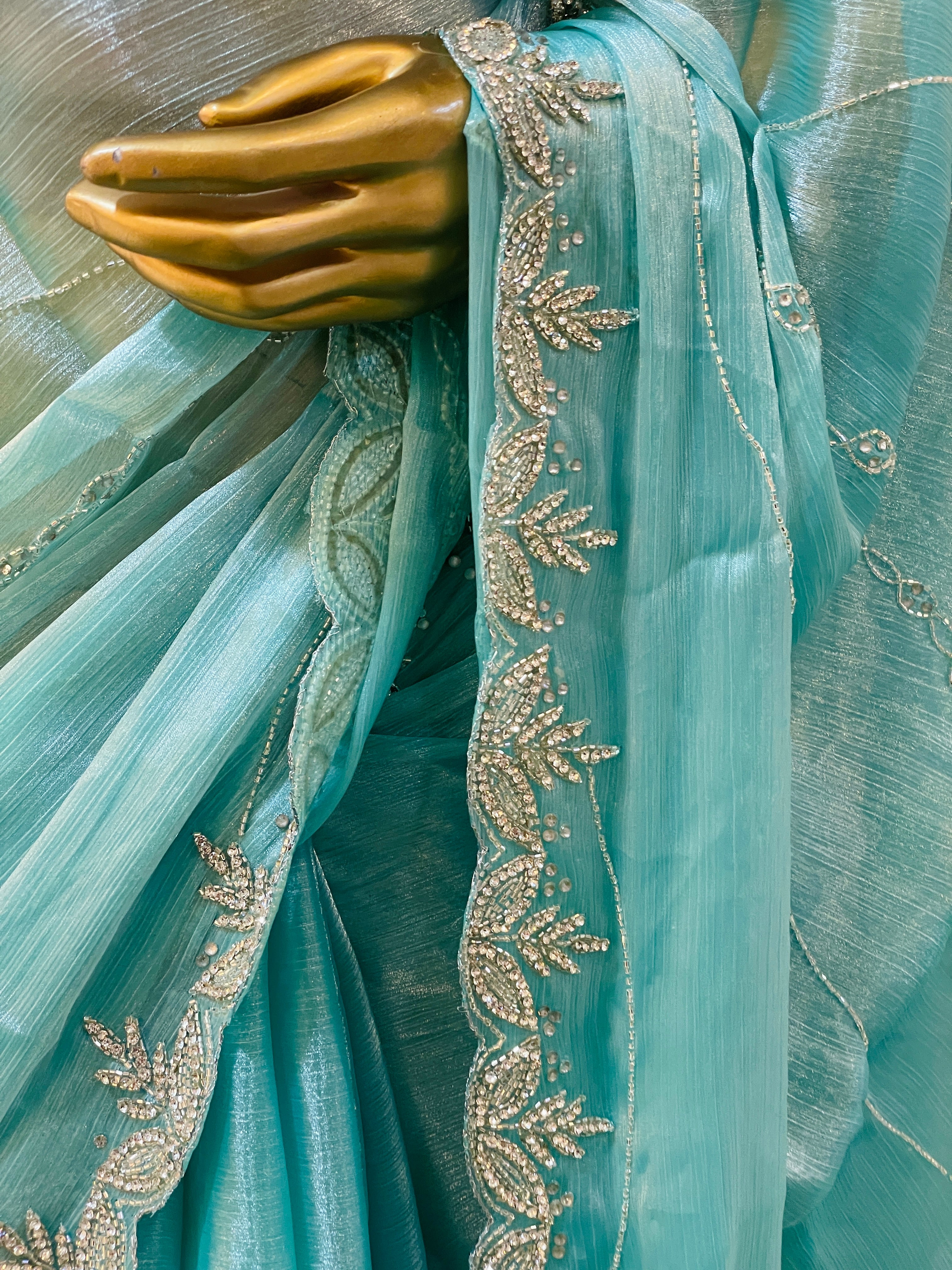 Diya Blue Chiffon Saree