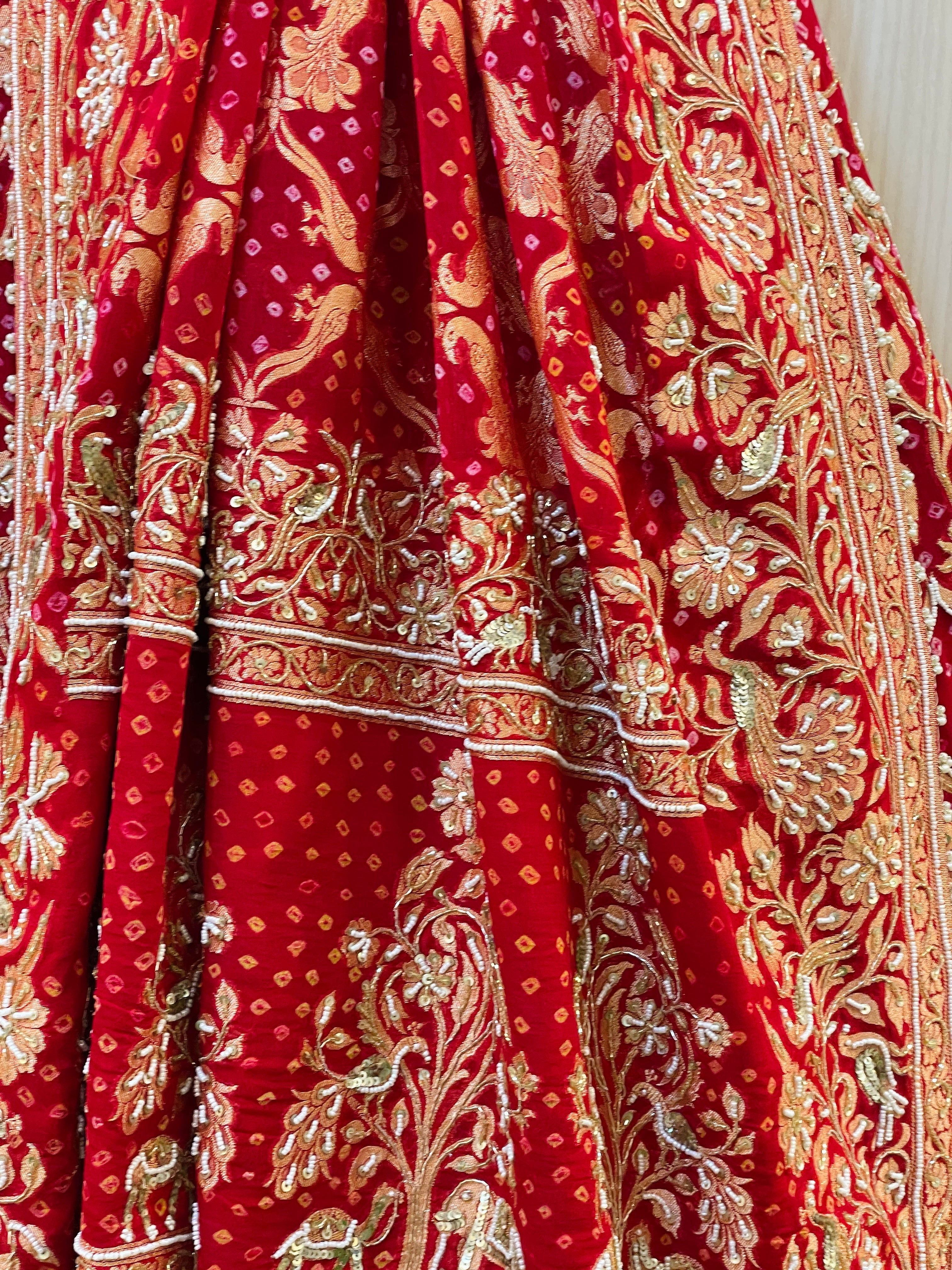Shahi Gajraj Zardozi Red Lehenga Set