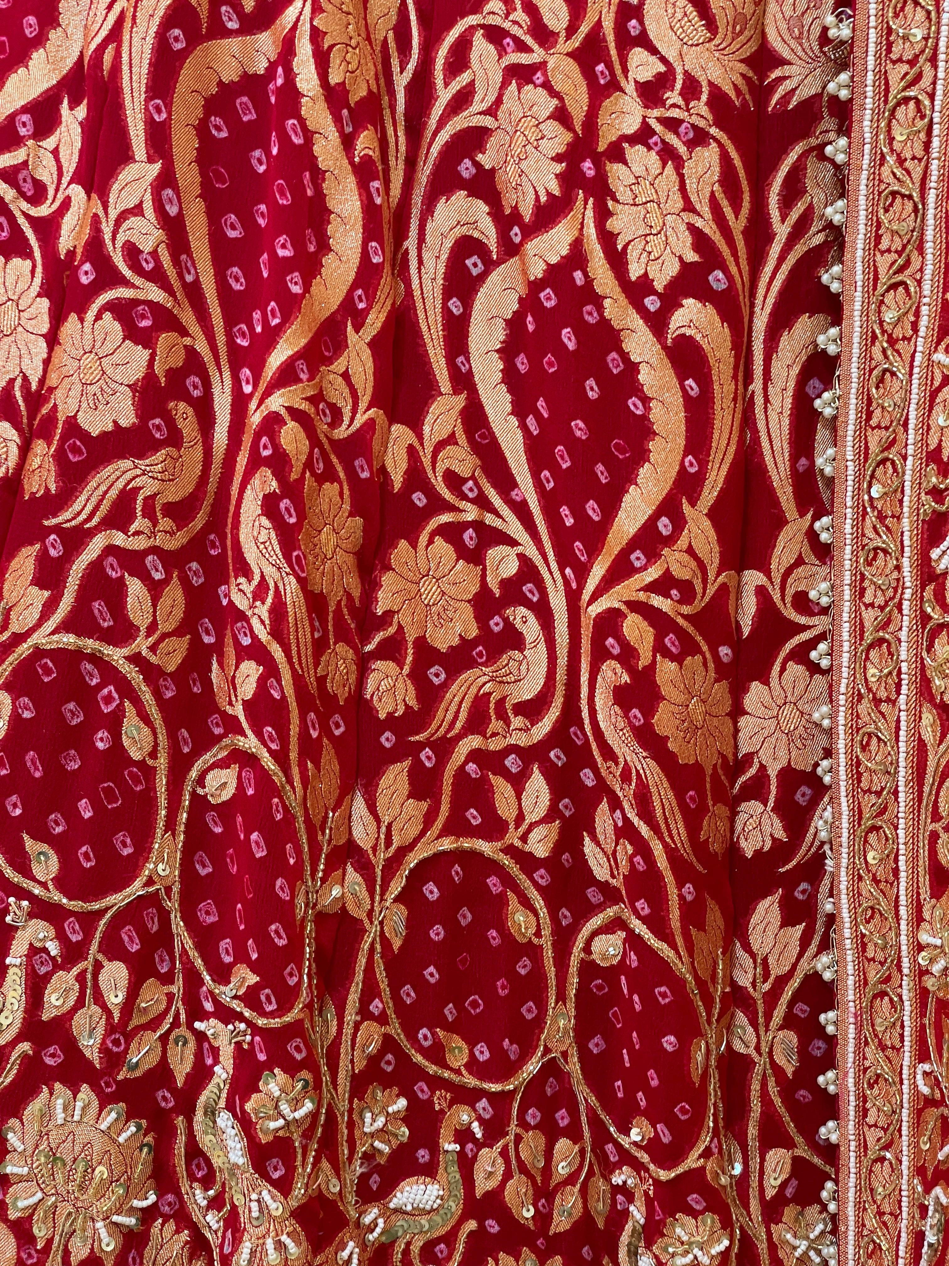 Shahi Gajraj Zardozi Red Lehenga Set