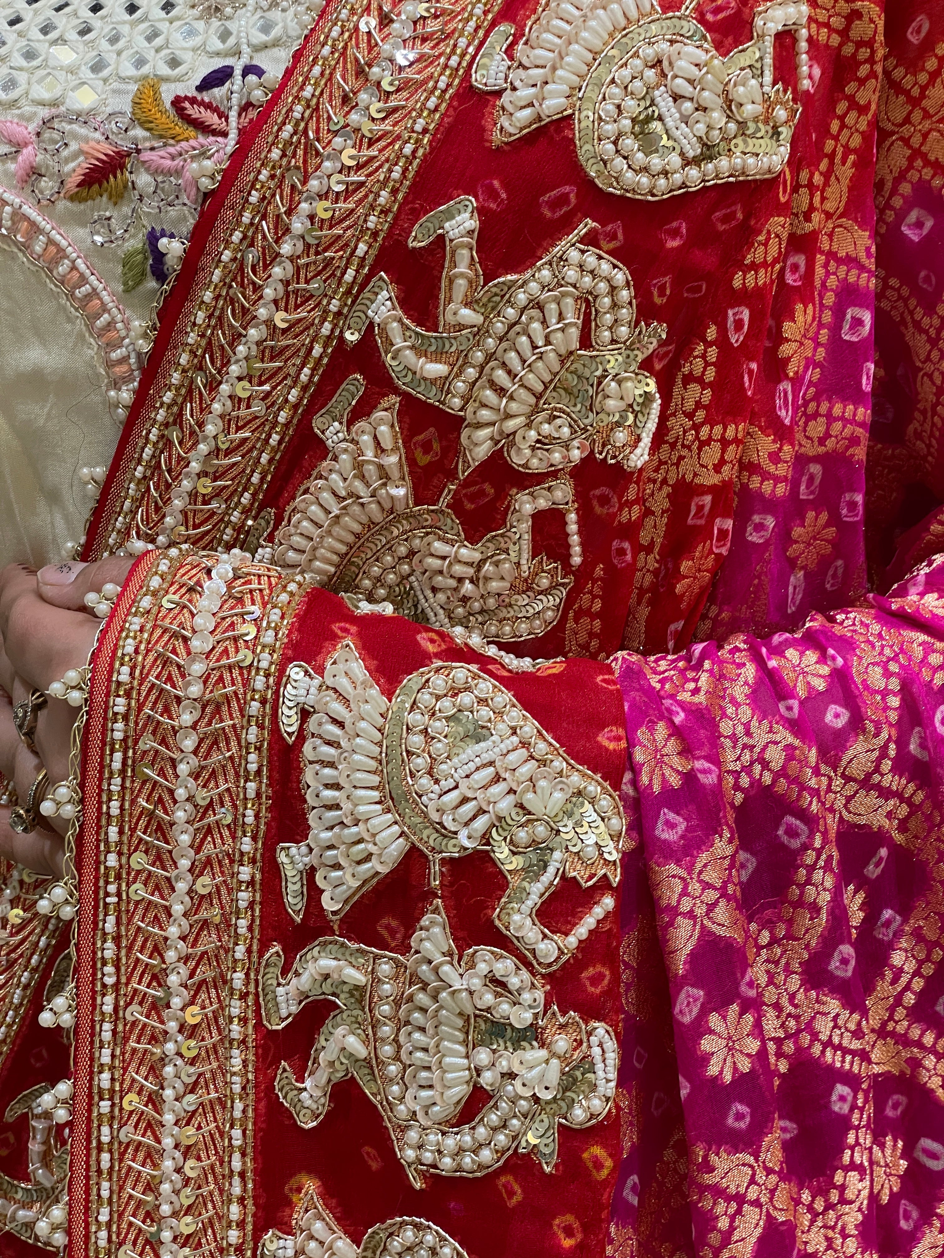 Shahi Meenakari Zardozi Khadi Georgette Dupatta