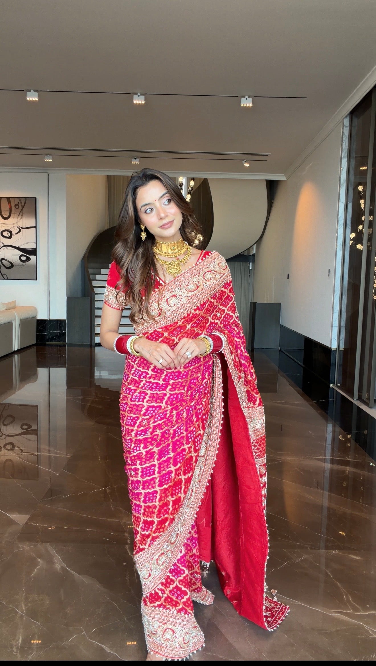 SONALI SINGH INSPIRED KHADI BANDHANI SAREE