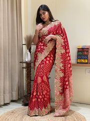Anisha Bandhani Silk Saree