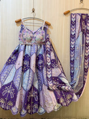 Aarohi Purple Multicolour Lehenga