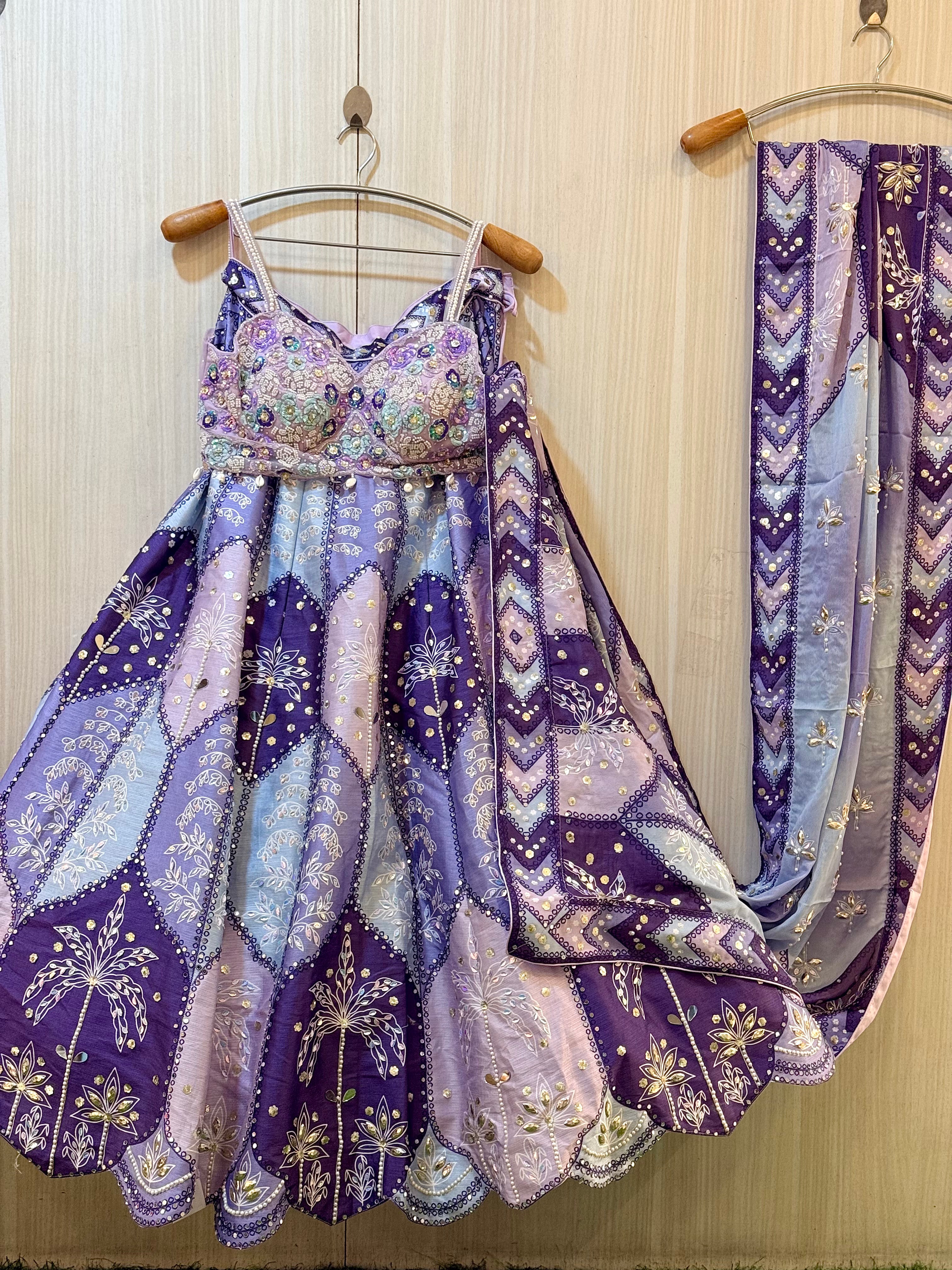 Aarohi Purple Multicolour Lehenga