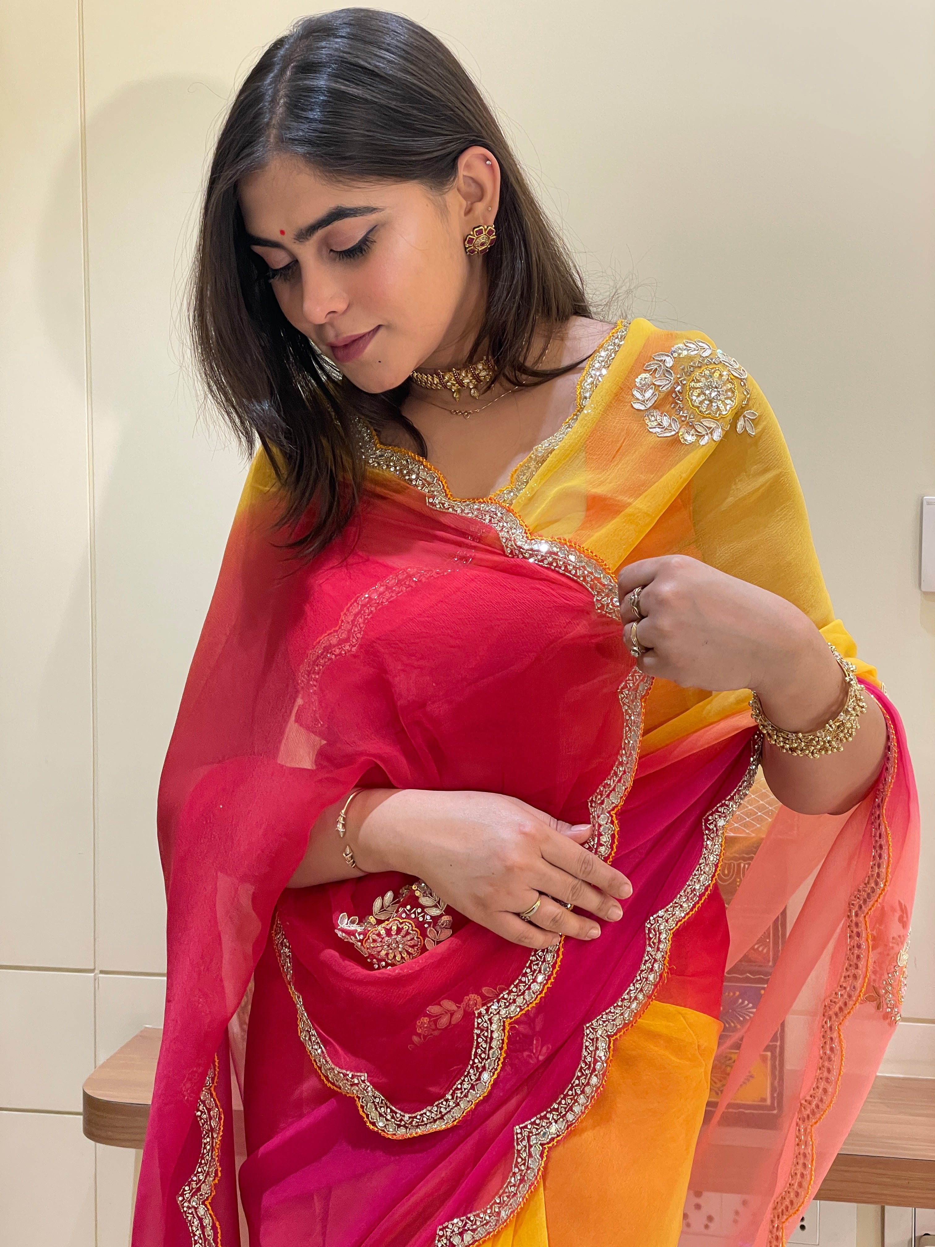 Namrita Multicolor Chiffon Saree