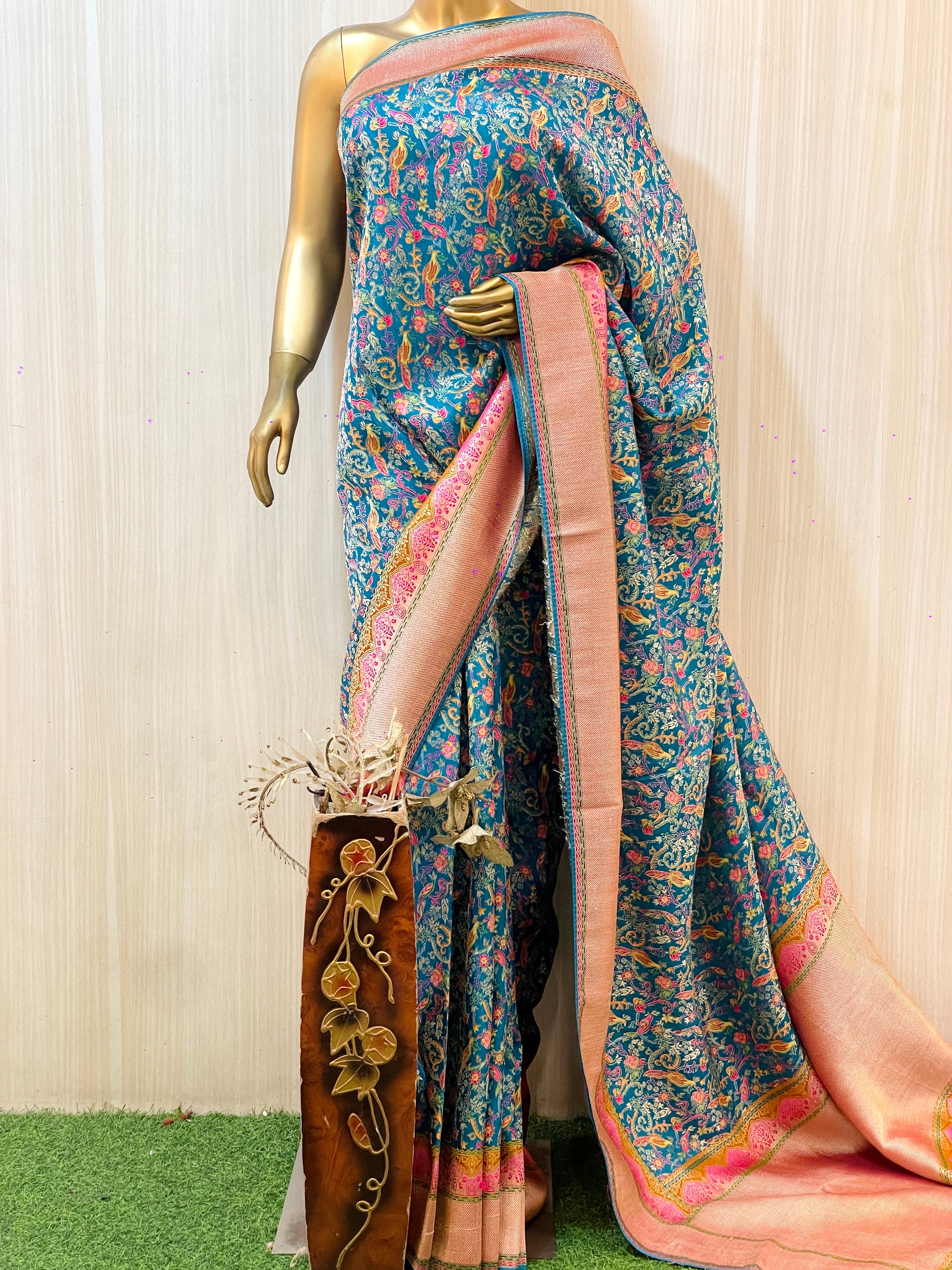 Niharika Pure Koral Silk Printed Saree
