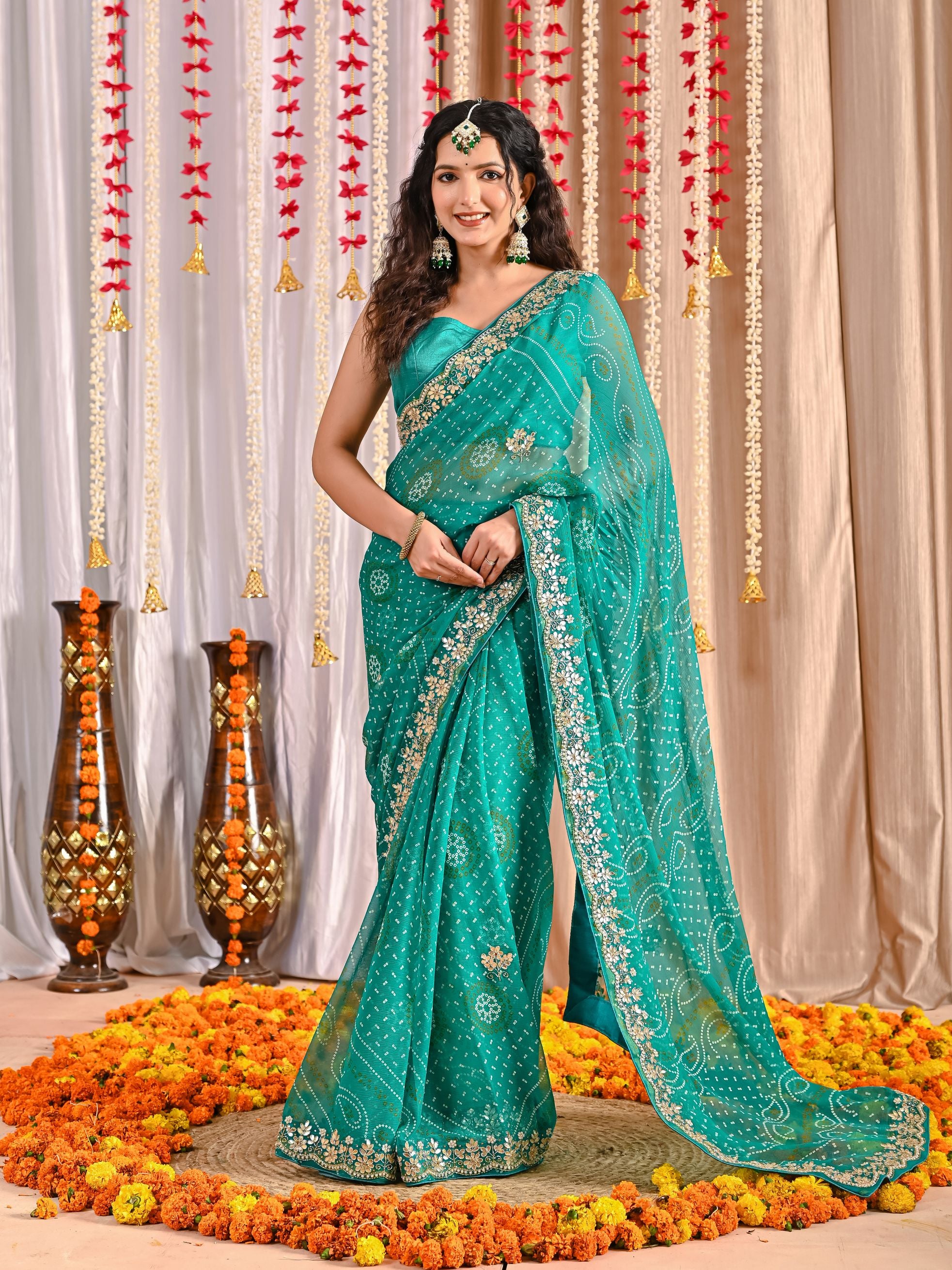 Aaradhya Royal Chiffon Bandhani Saree