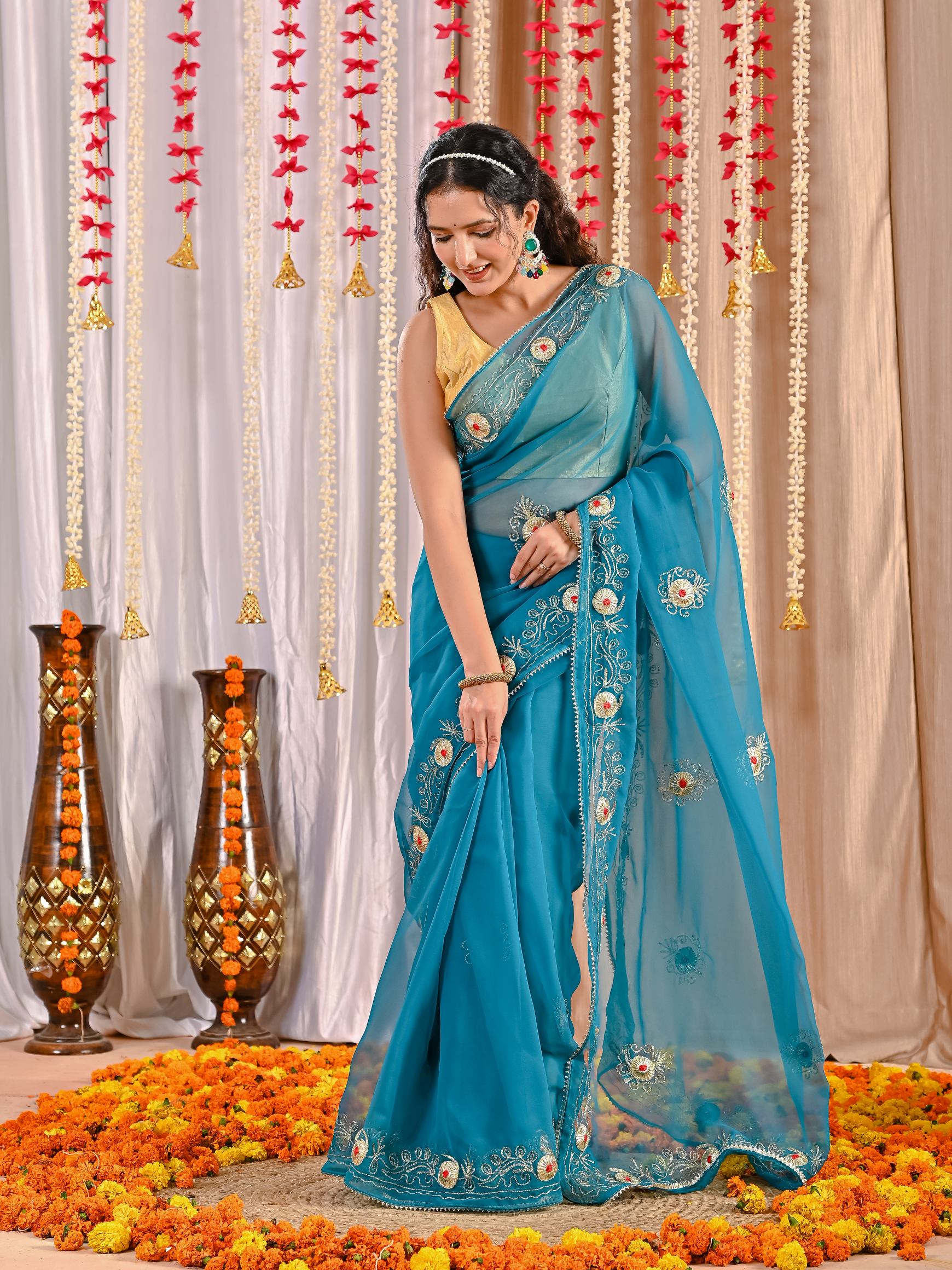 Navya Golden Grace Georgette Saree