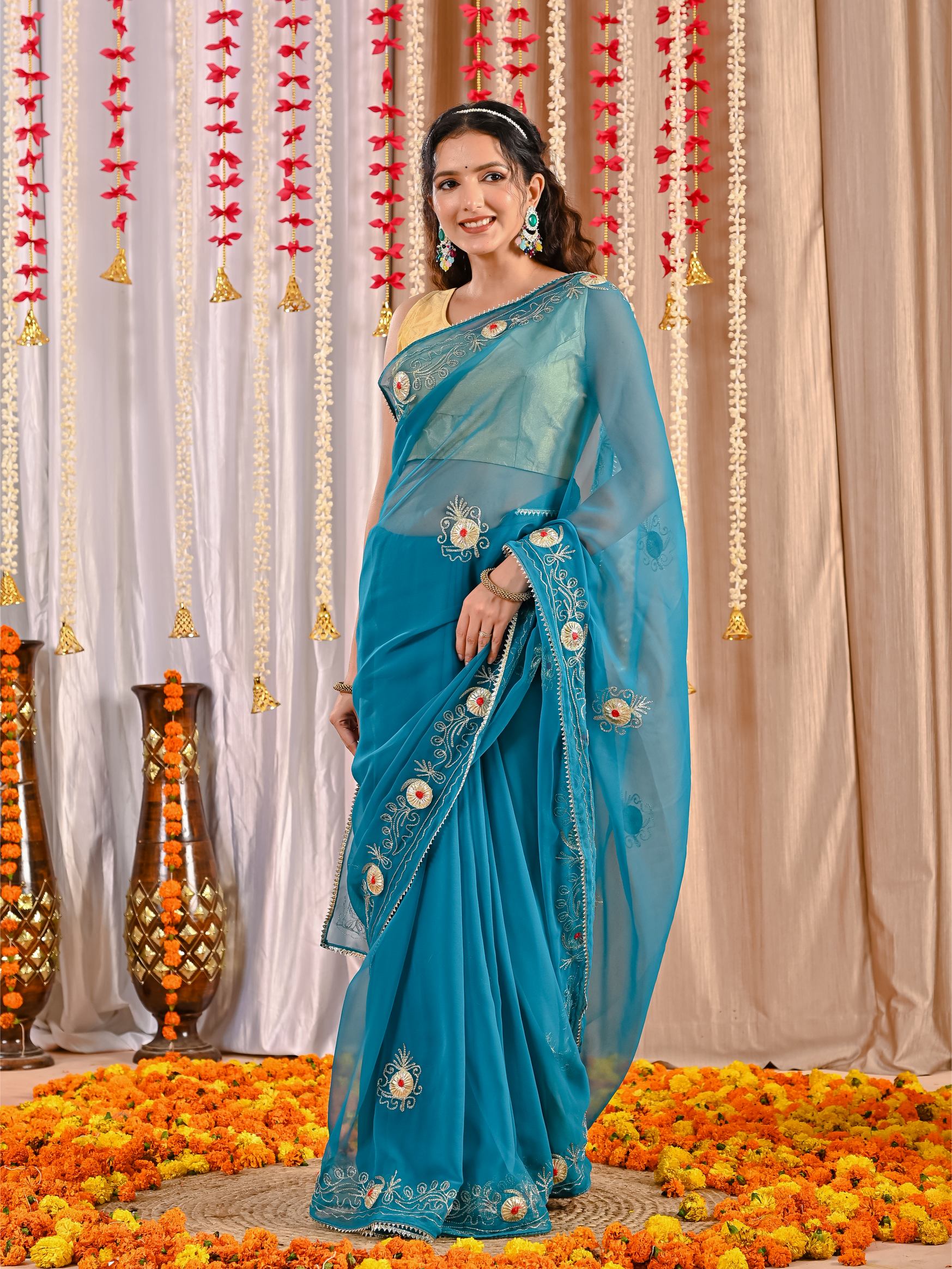Navya Golden Grace Georgette Saree