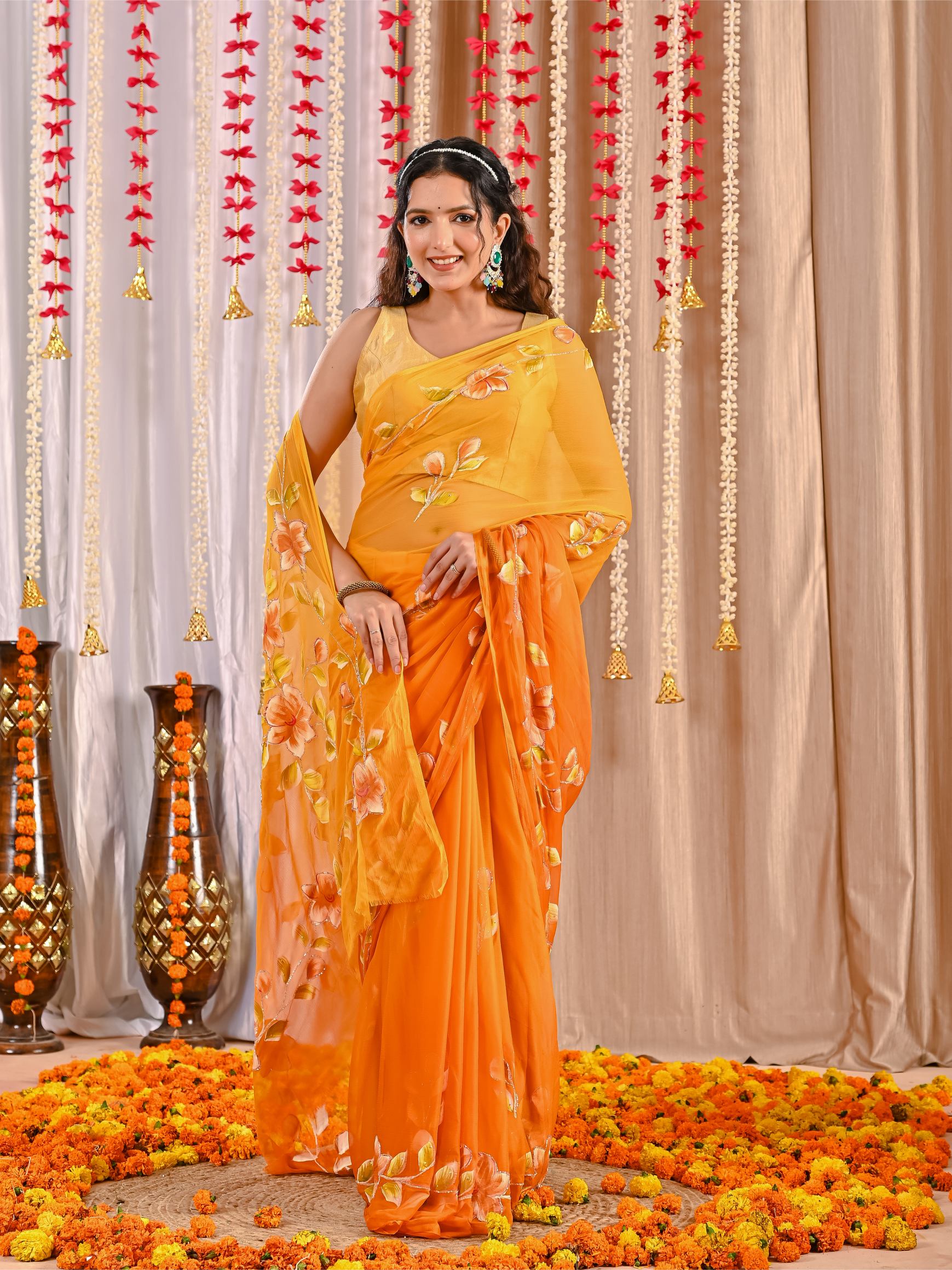Saanvi Royal Crepe Drape Saree