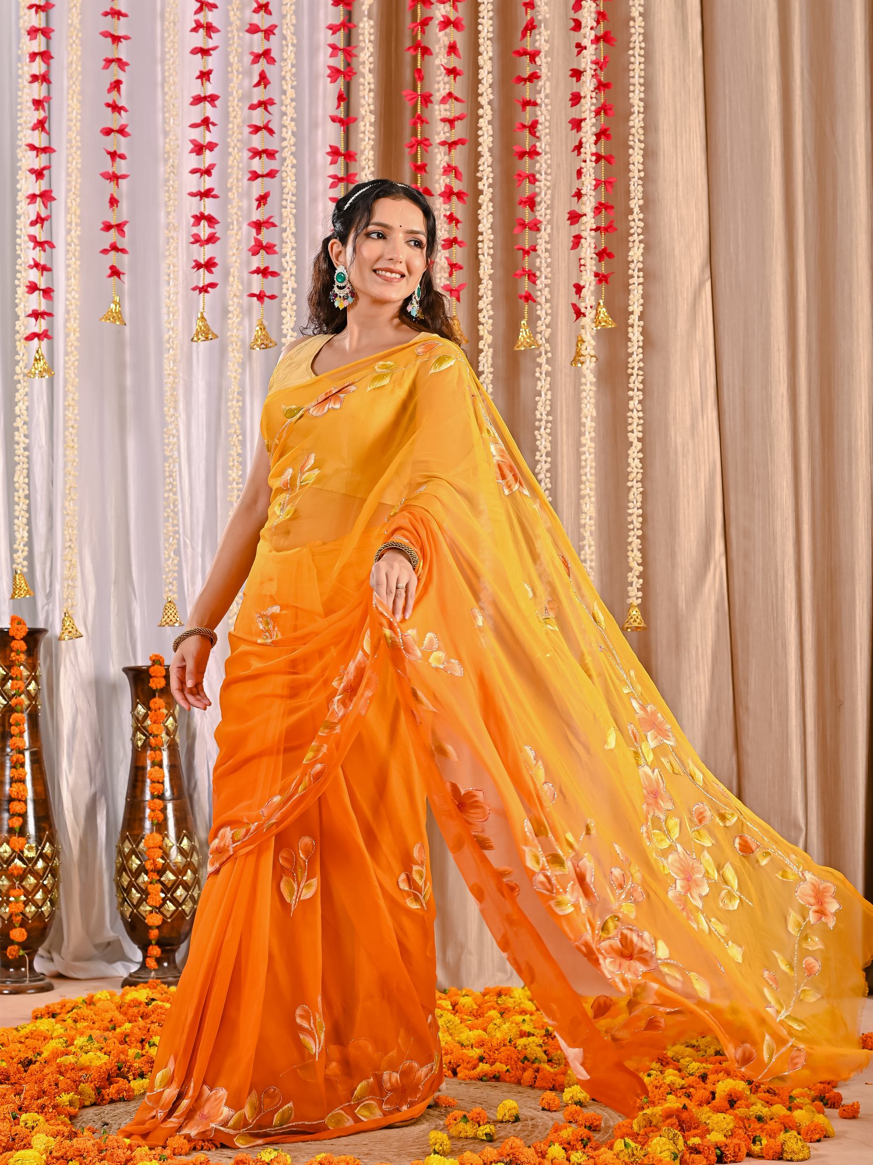Saanvi Royal Crepe Drape Saree