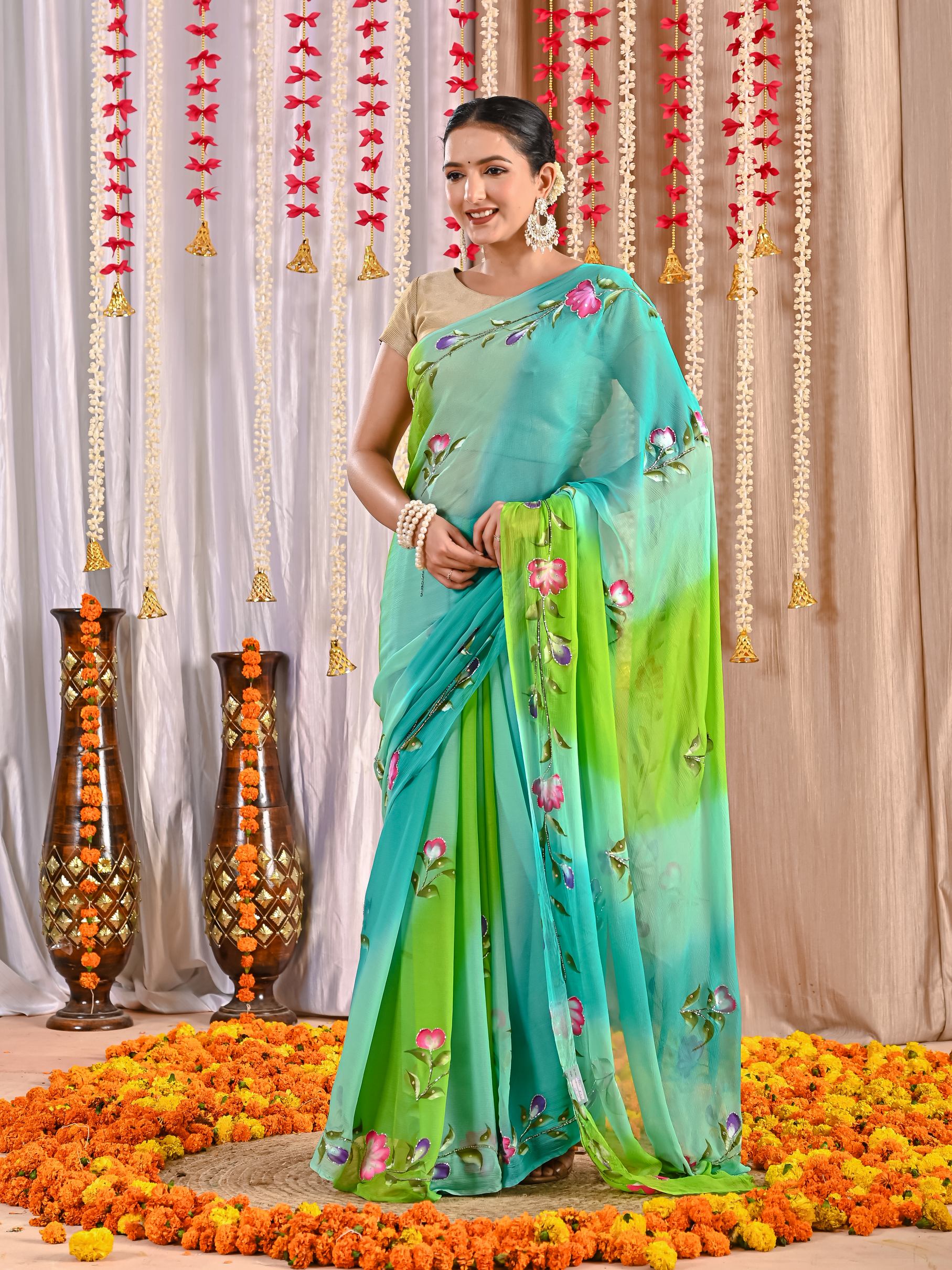 Myra Royal Crepe Drape Saree