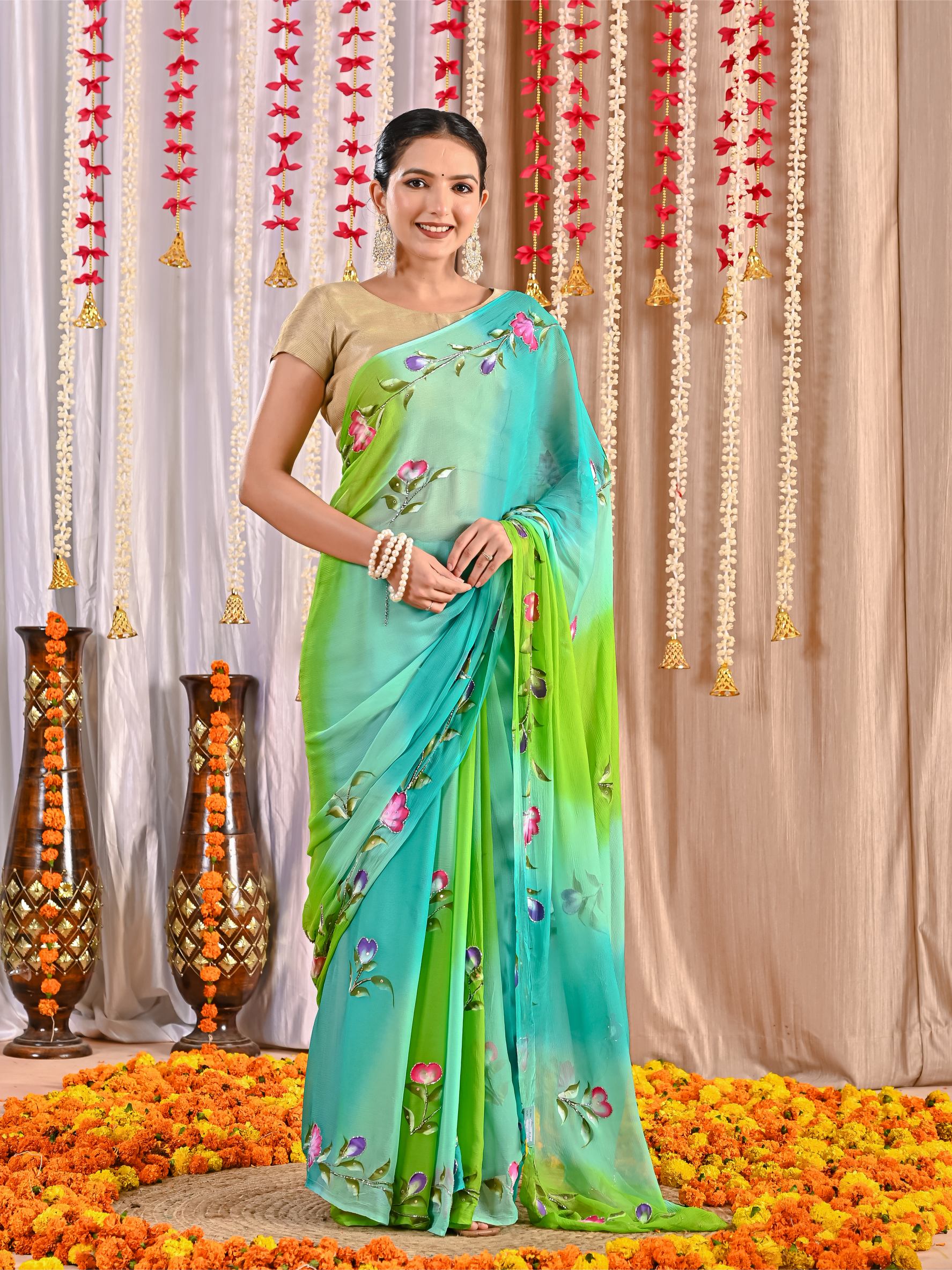 Myra Royal Crepe Drape Saree