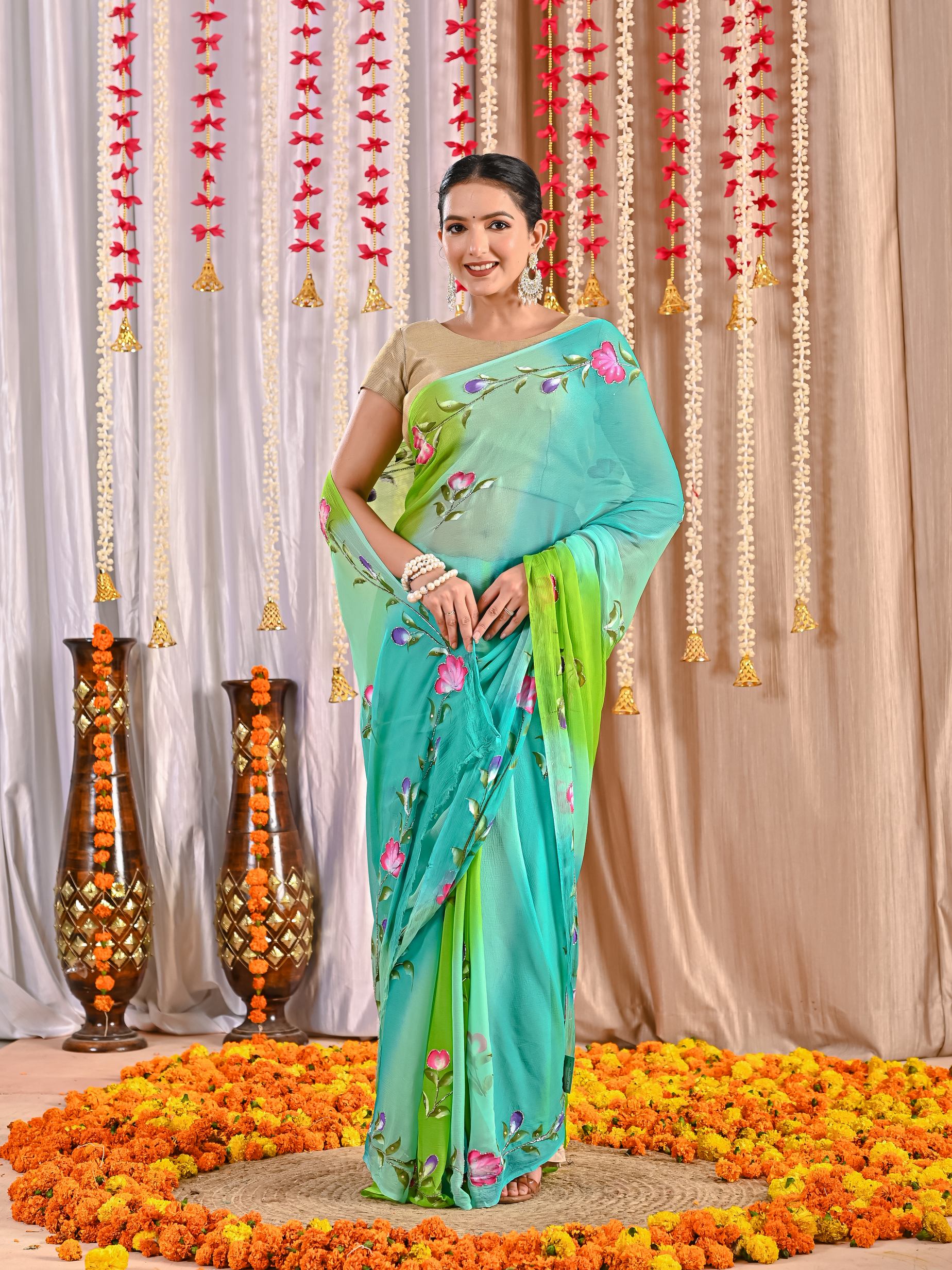 Myra Royal Crepe Drape Saree