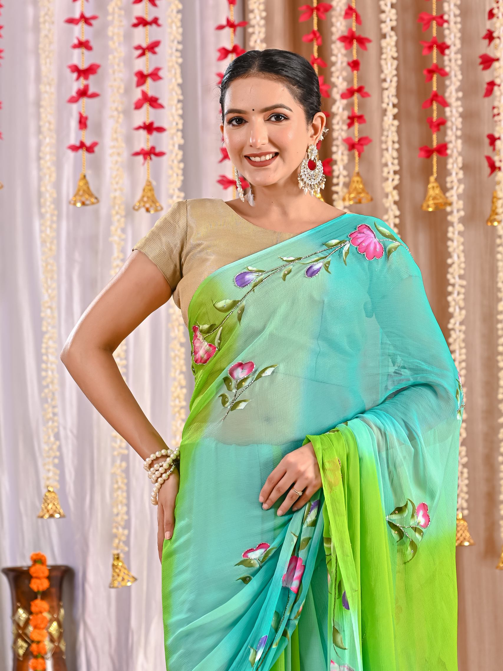 Myra Royal Crepe Drape Saree