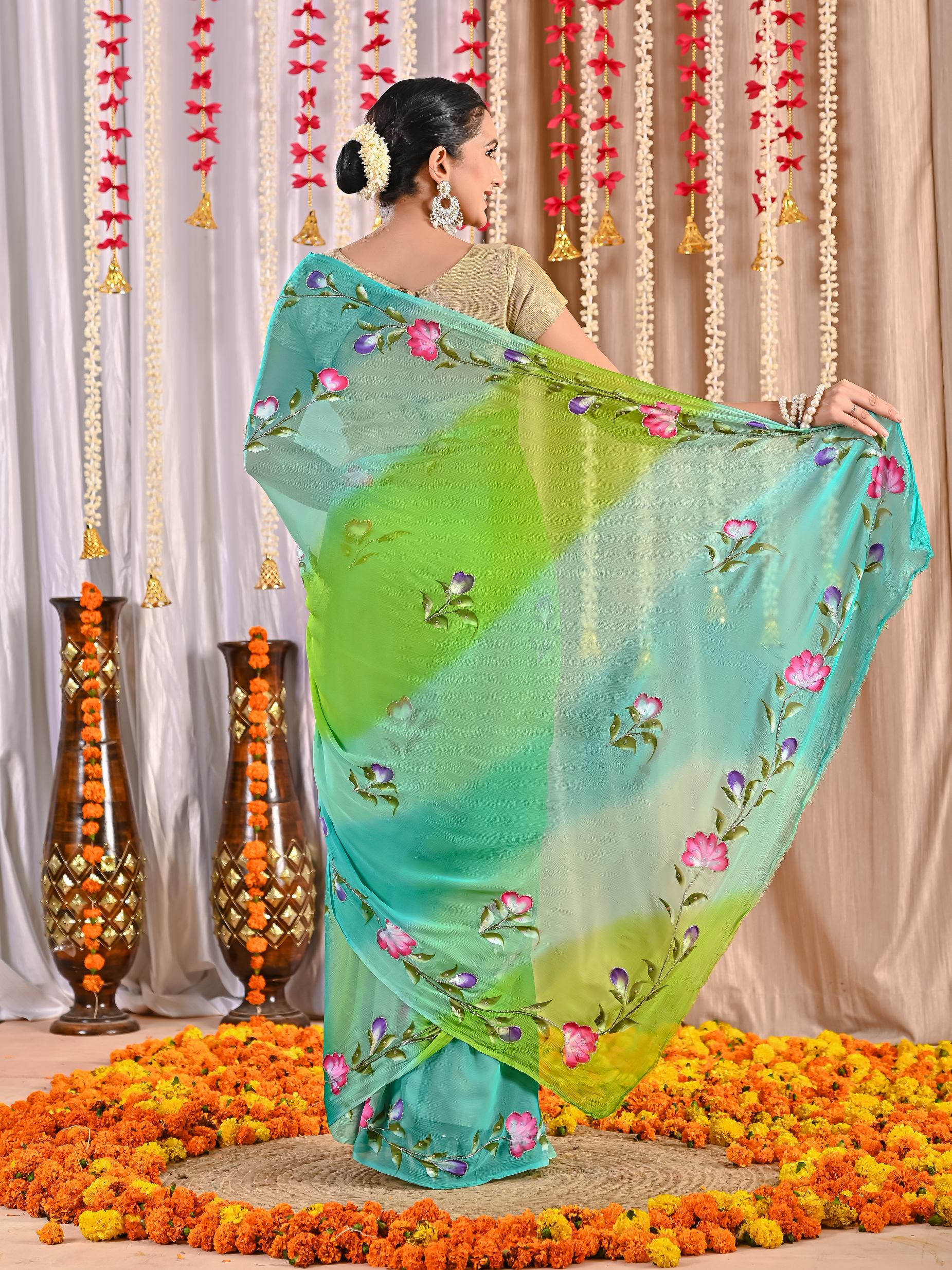 Myra Royal Crepe Drape Saree