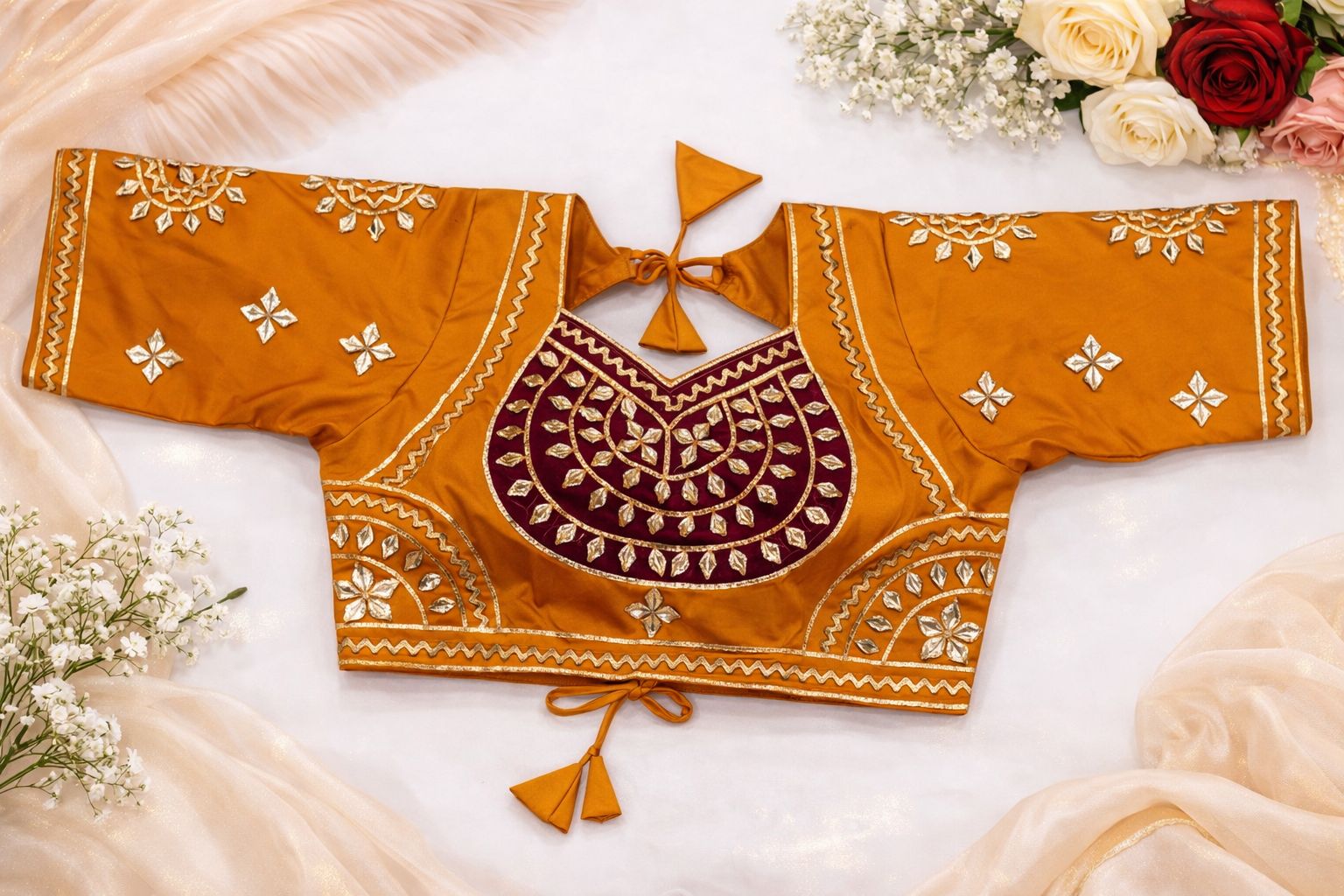 Kashvi Mustard Maroon Aangi Blouse