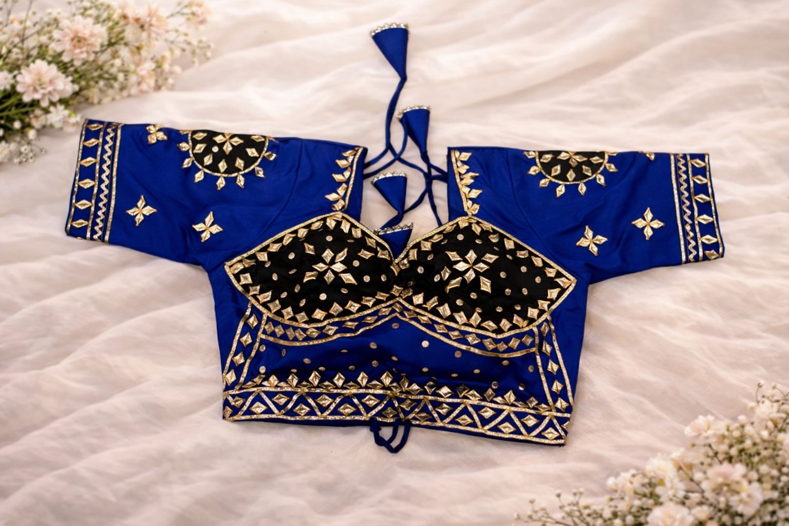 Aarini Royal Blue Black Aangi Blouse